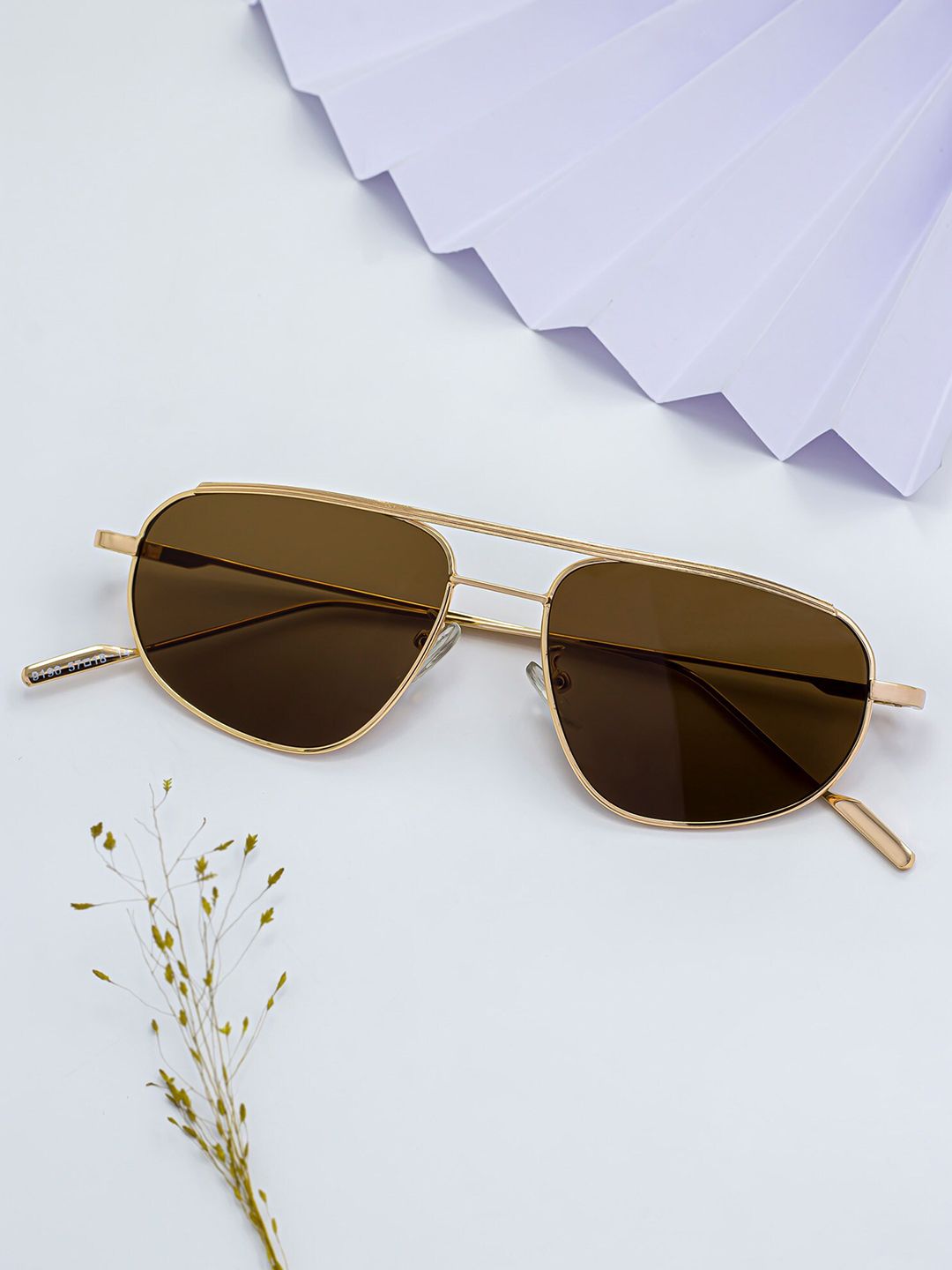 Bellofox Women Brown Lens & Gold-Toned Other Sunglasses Price in India