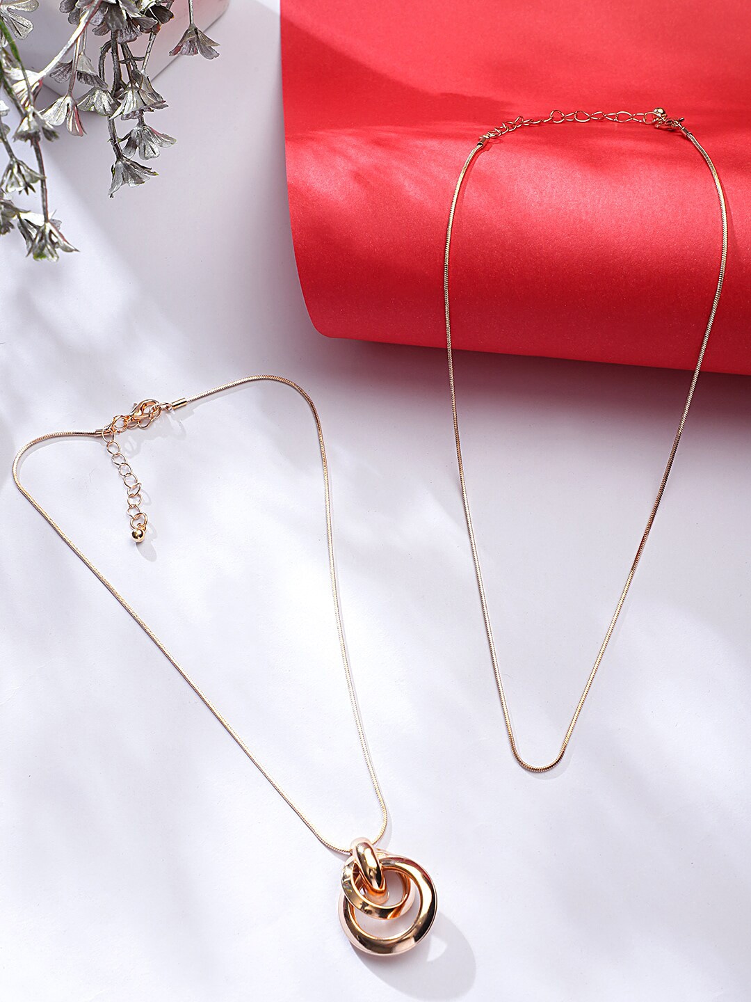 KACY Set Of 2 Gold-Plated Necklace Price in India