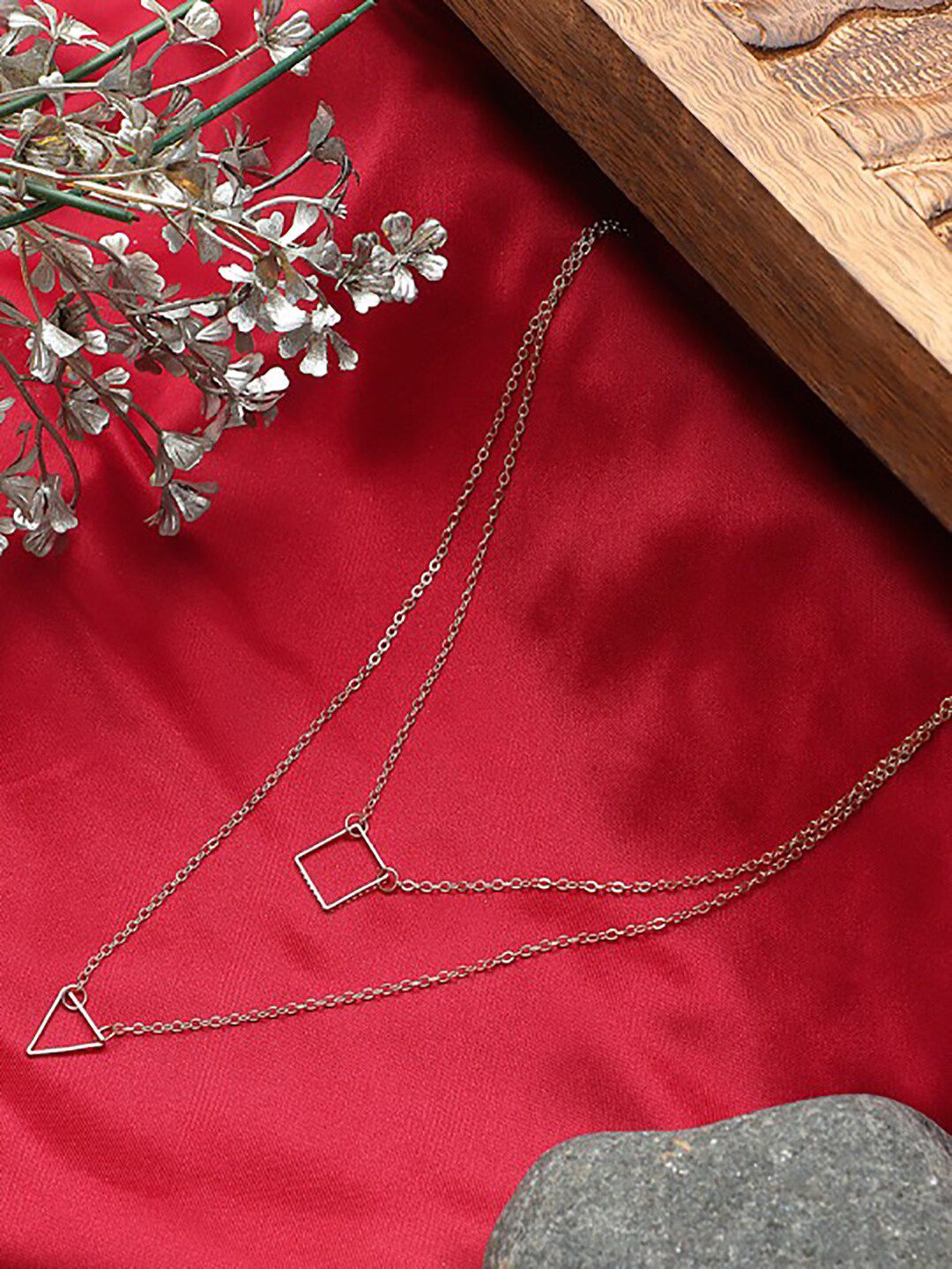 KACY Silver-Plated Layered Necklace Price in India