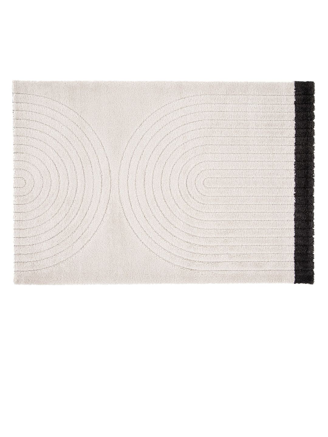 DDecor Off White & Black Geometric Printed Carpets Price in India