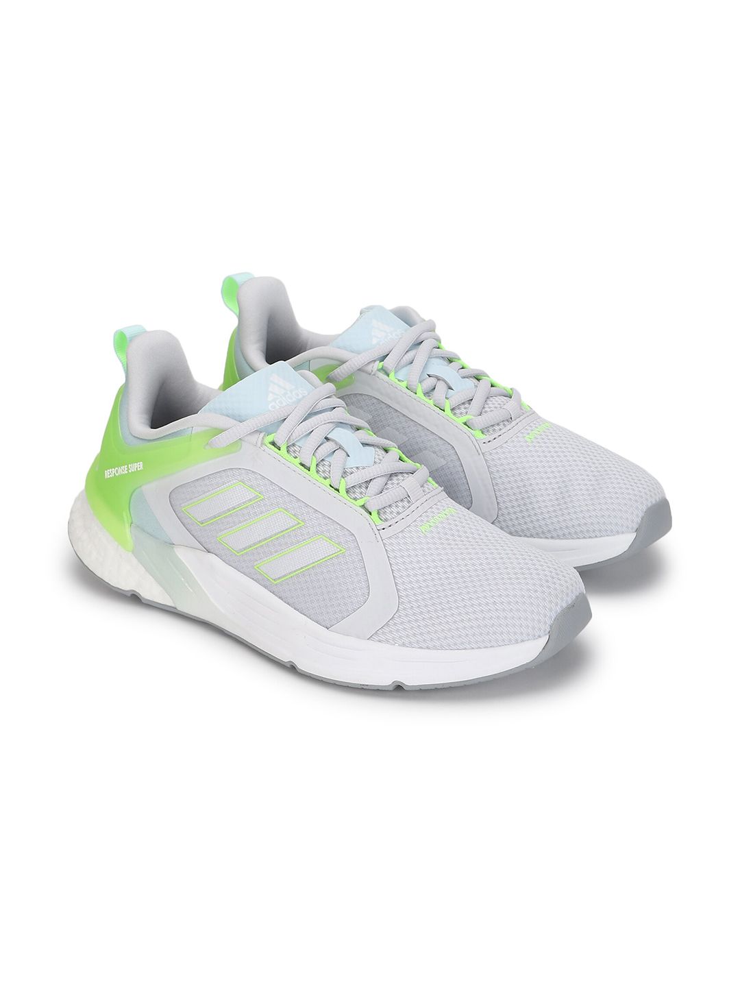 ADIDAS Women Grey & Green Mesh Running Shoes Price in India