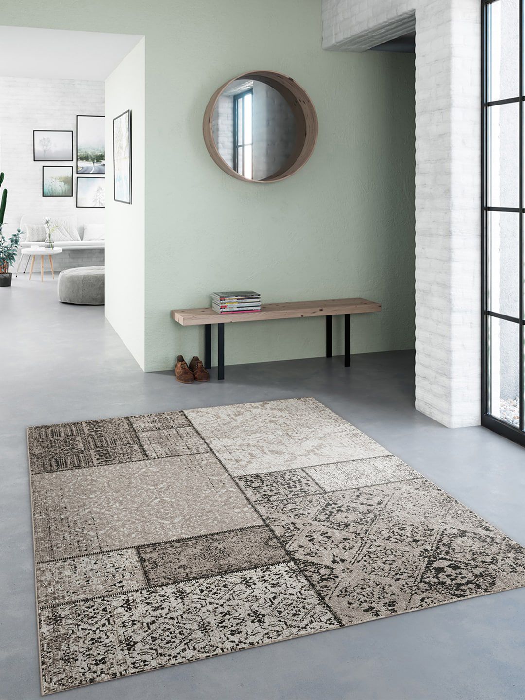 DDecor Grey Printed Small Rug Price in India