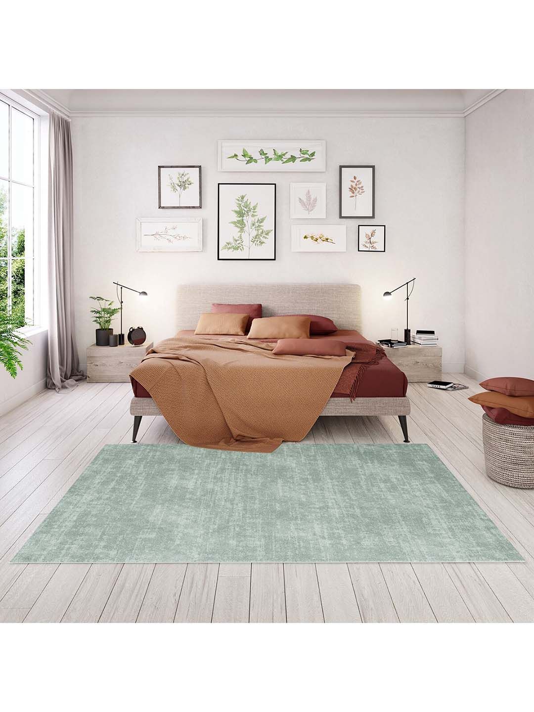 DDecor Green Solid Carpet Price in India