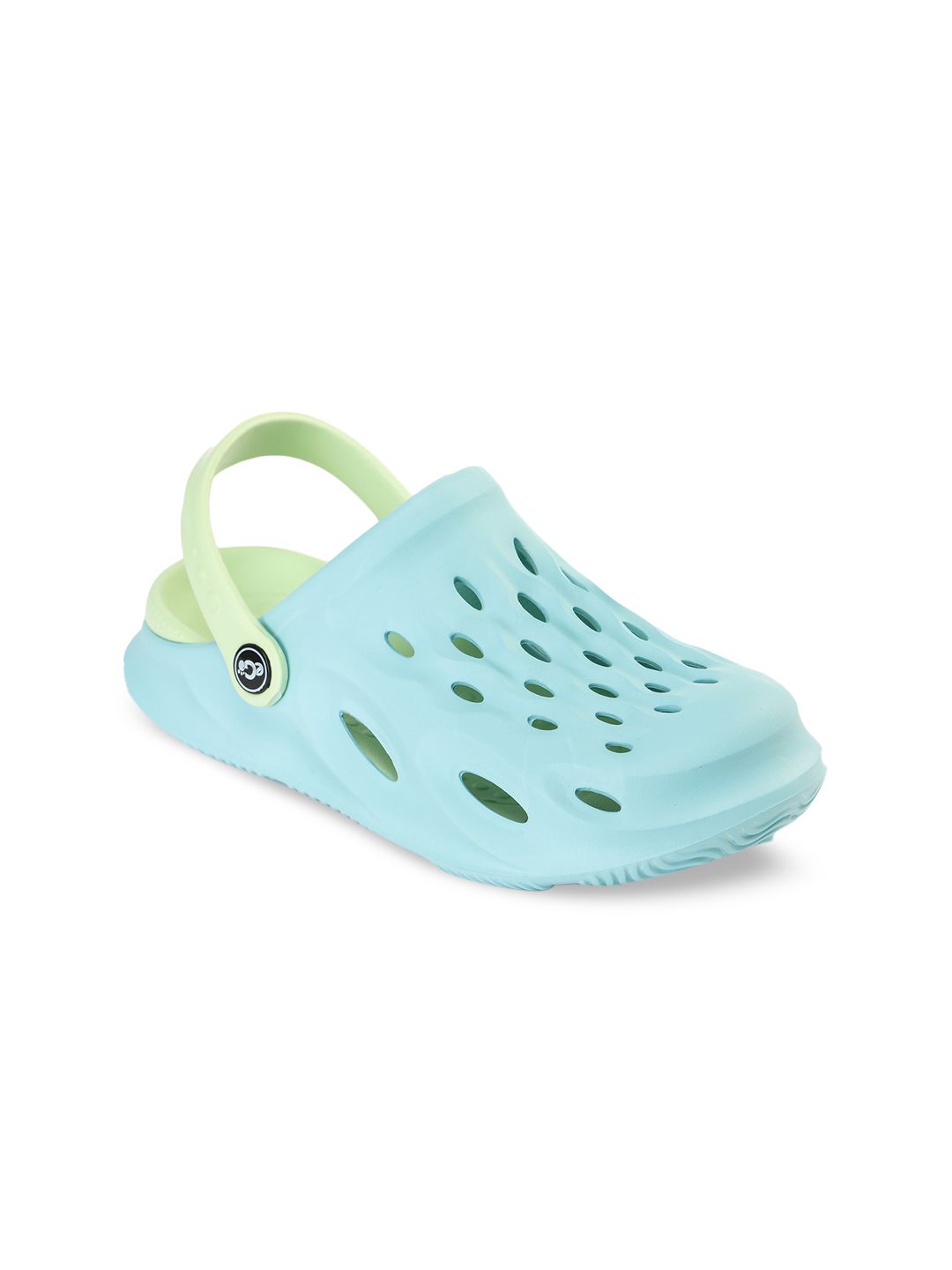 Ego Women Turquoise Blue & Lime Green Solid Clogs Price in India