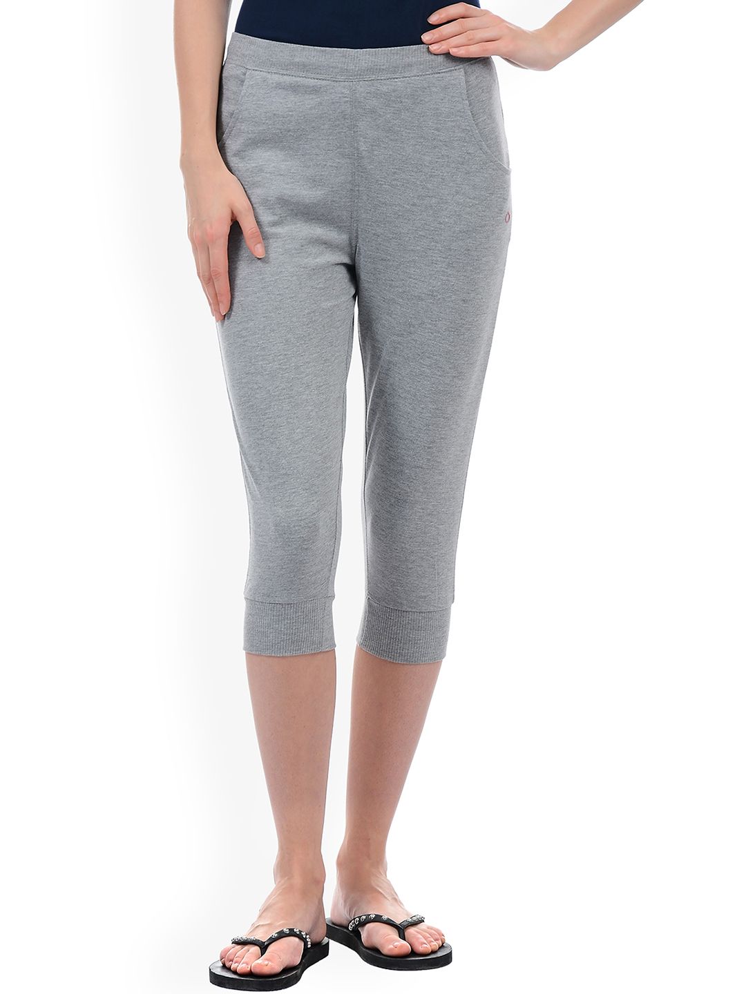 Sweet Dreams Women Grey Melange Solid Regular Fit Capris Price in India