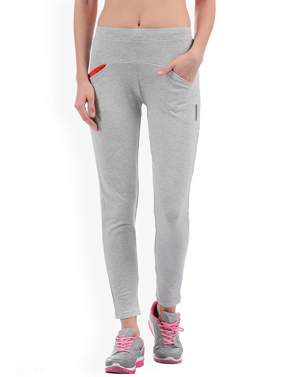 Sweet Dreams Grey Melange Solid Workout Track Pants Price in India