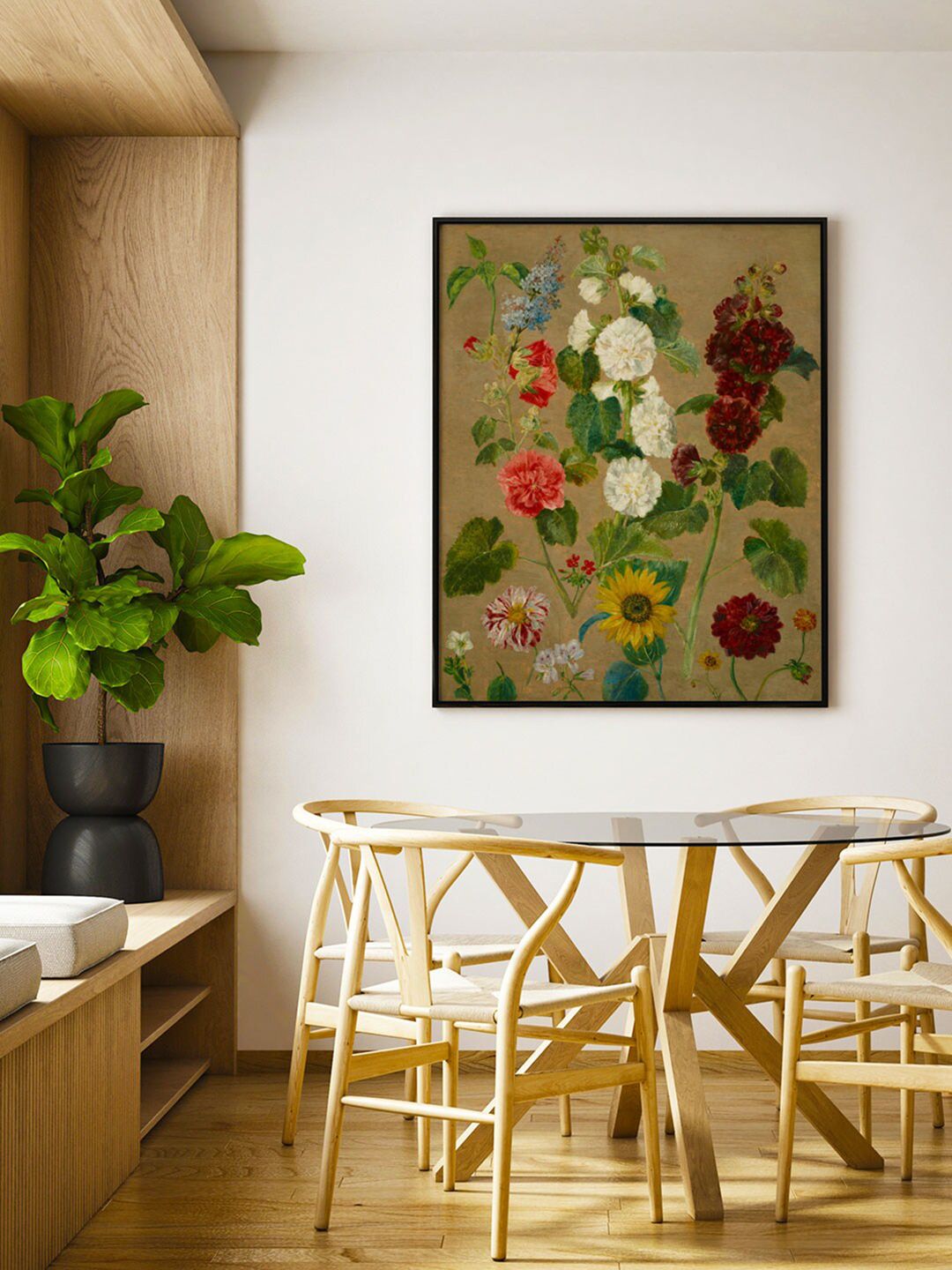 ARTSPACE Green Floral Canvas Painting Price in India