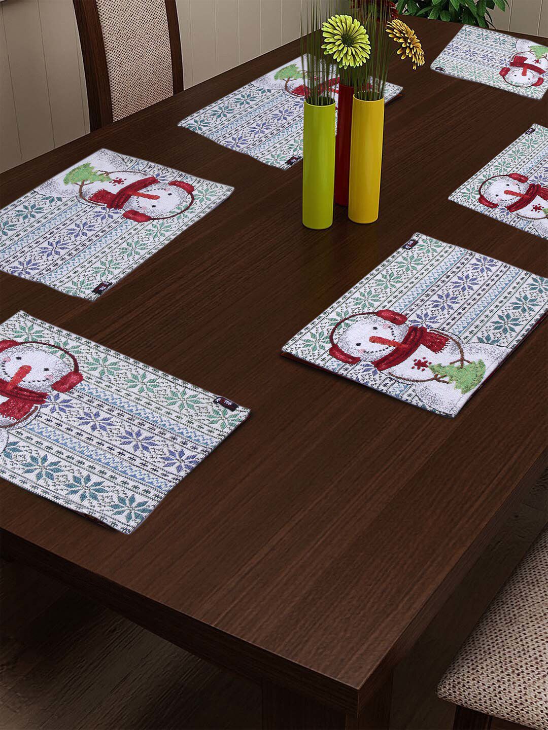 KLOTTHE Set Of 6 Printed Cotton Table Placements Price in India