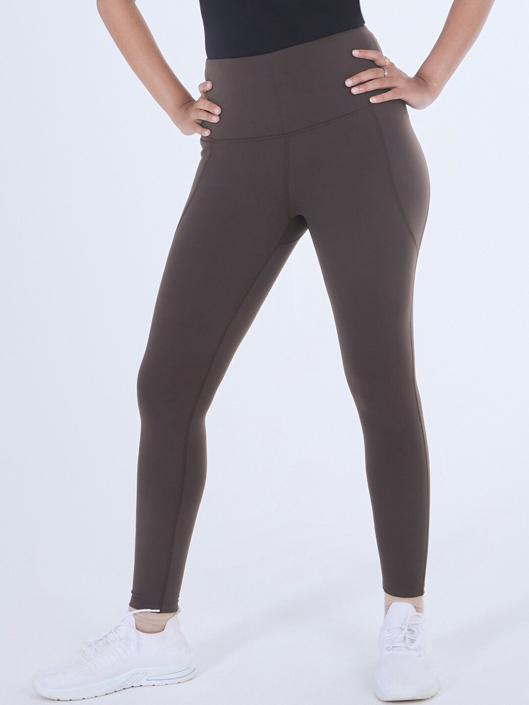 BlissClub Women Brown Super Stretchy and High Waisted The Ultimate Leggings Price in India
