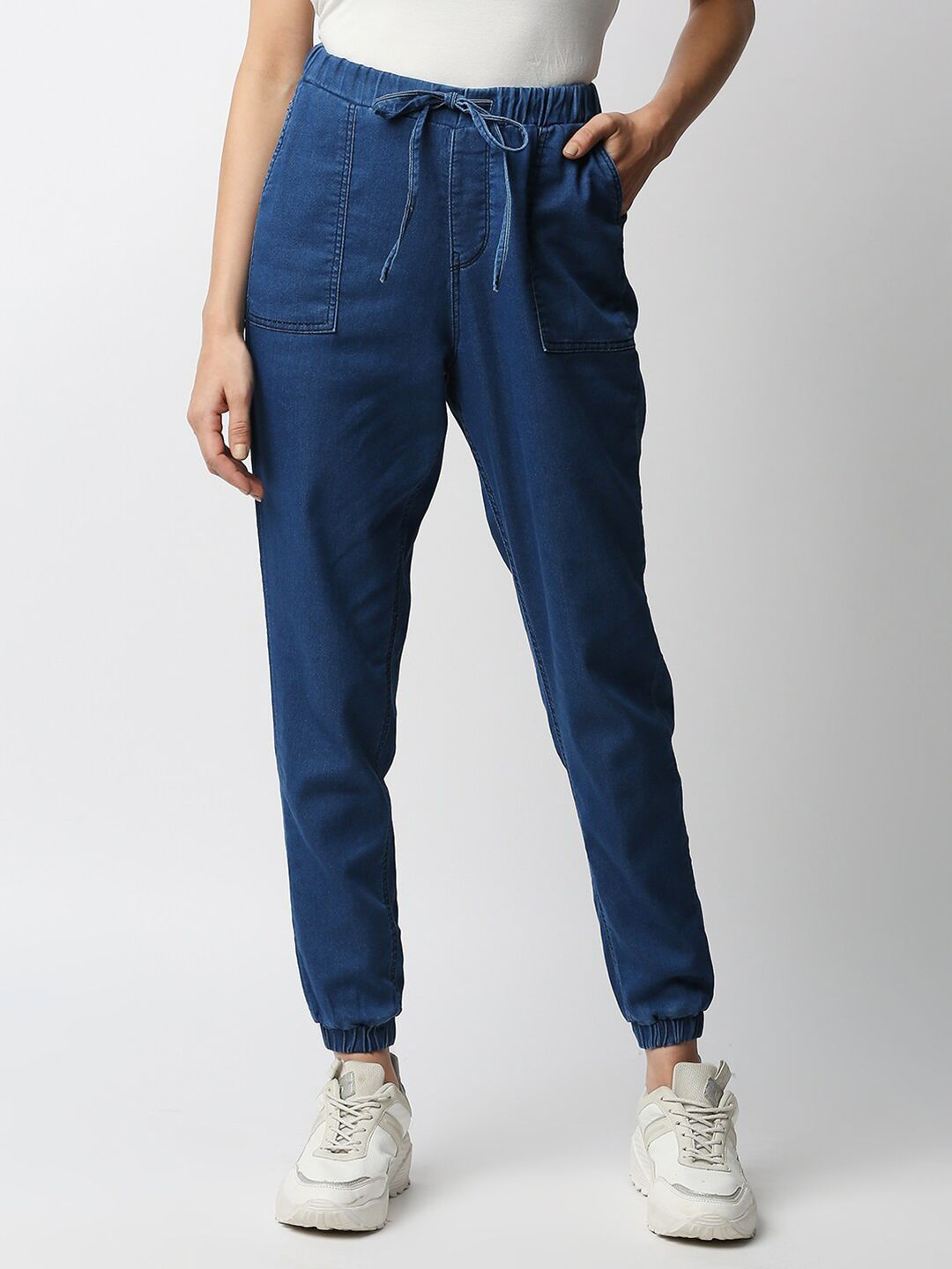 Kraus Jeans Women Blue High-Rise Comfort fit Joggers Price in India