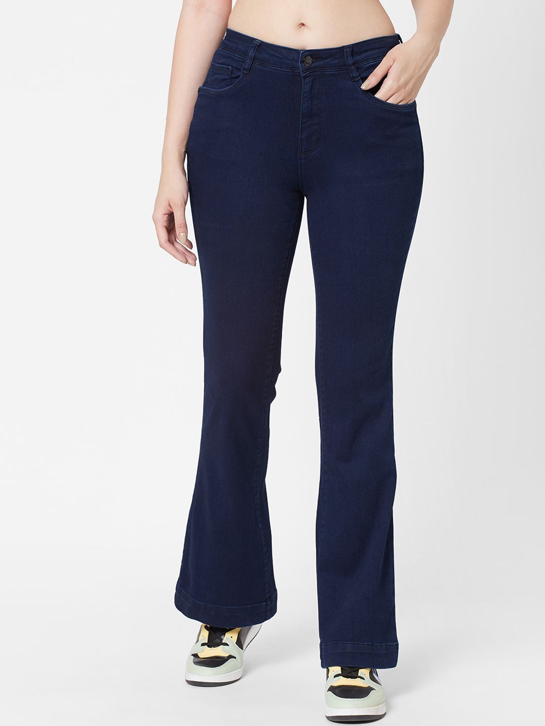 Kraus Jeans Women Blue Flared High-Rise Jeans Price in India