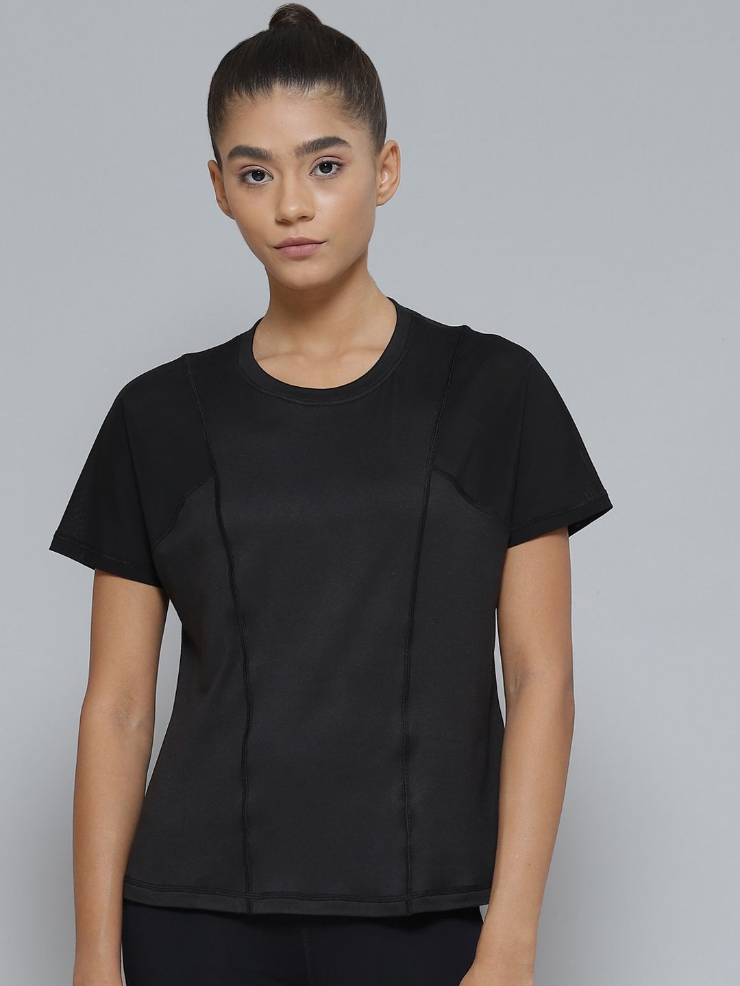 Fitkin Women Black Anti Odour Sports T-shirt Price in India