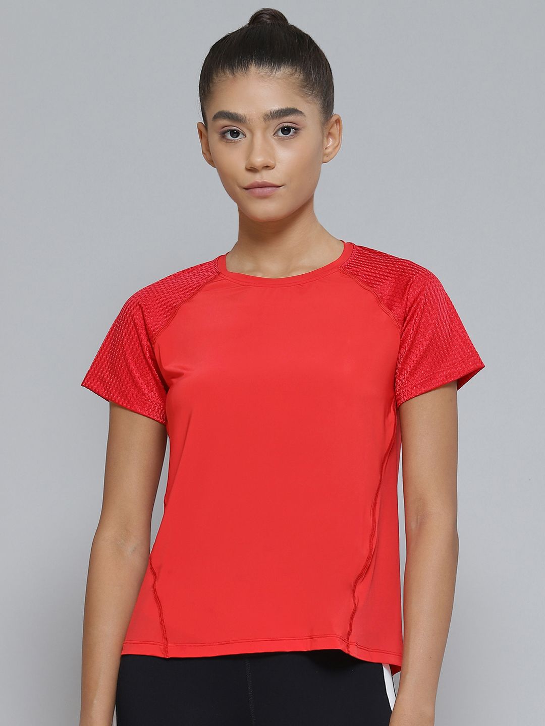 Fitkin Women Red Anti Odour Sports T-shirt Price in India