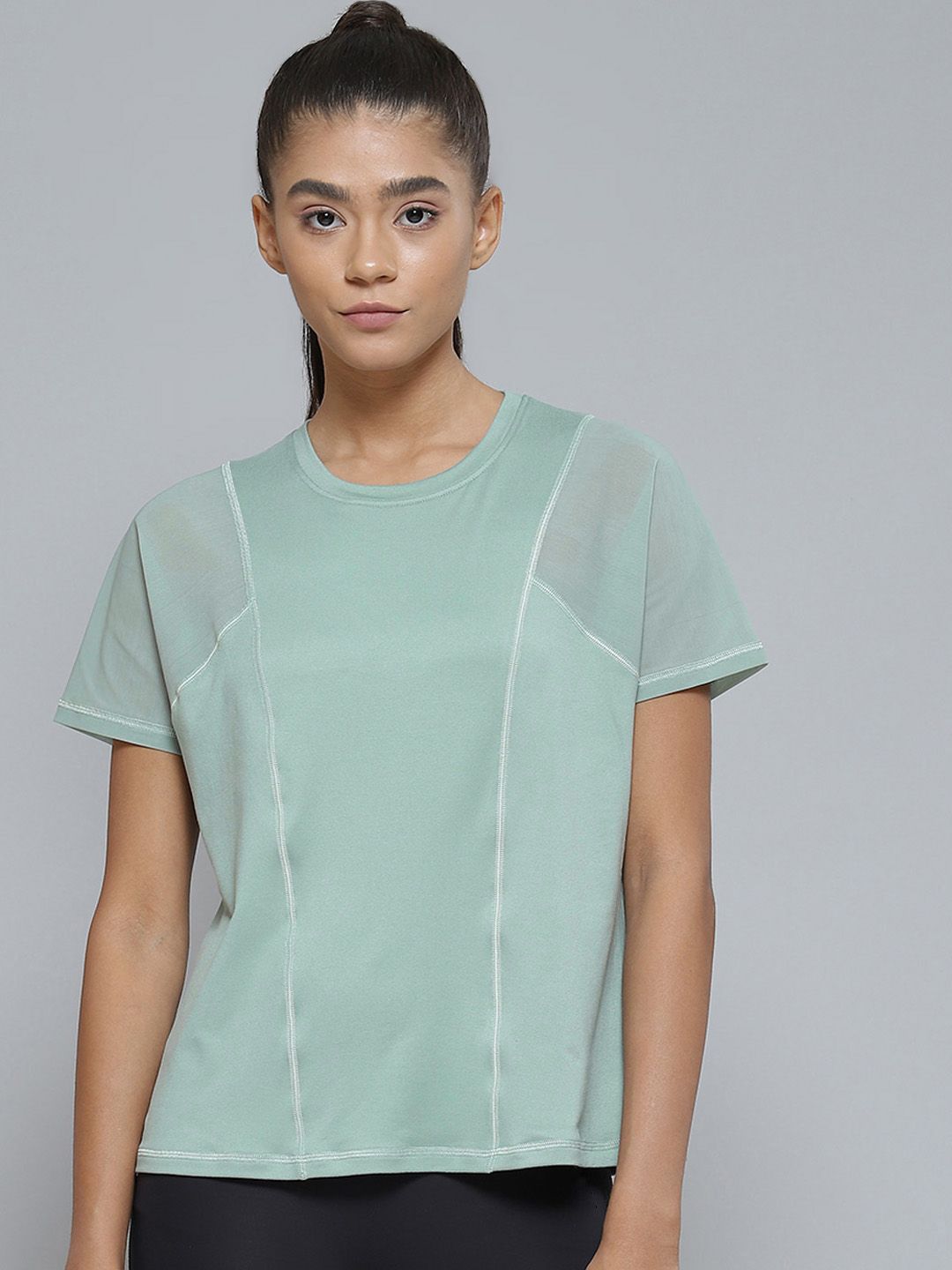 Fitkin Women Mint Green Anti Odour Sports T-shirt Price in India