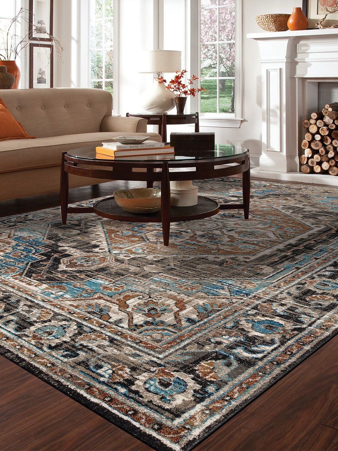 DDecor Brown Ethnic Motifs Printed Carpets Price in India