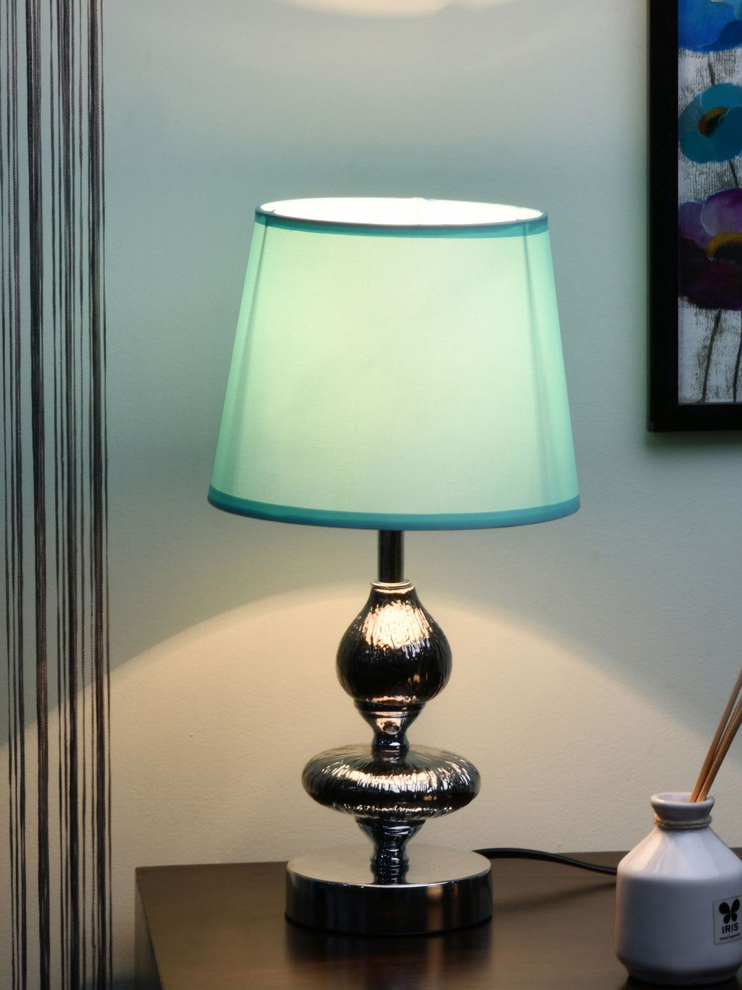 Athome by Nilkamal Sea Green Ceramic Table Lamp Price in India