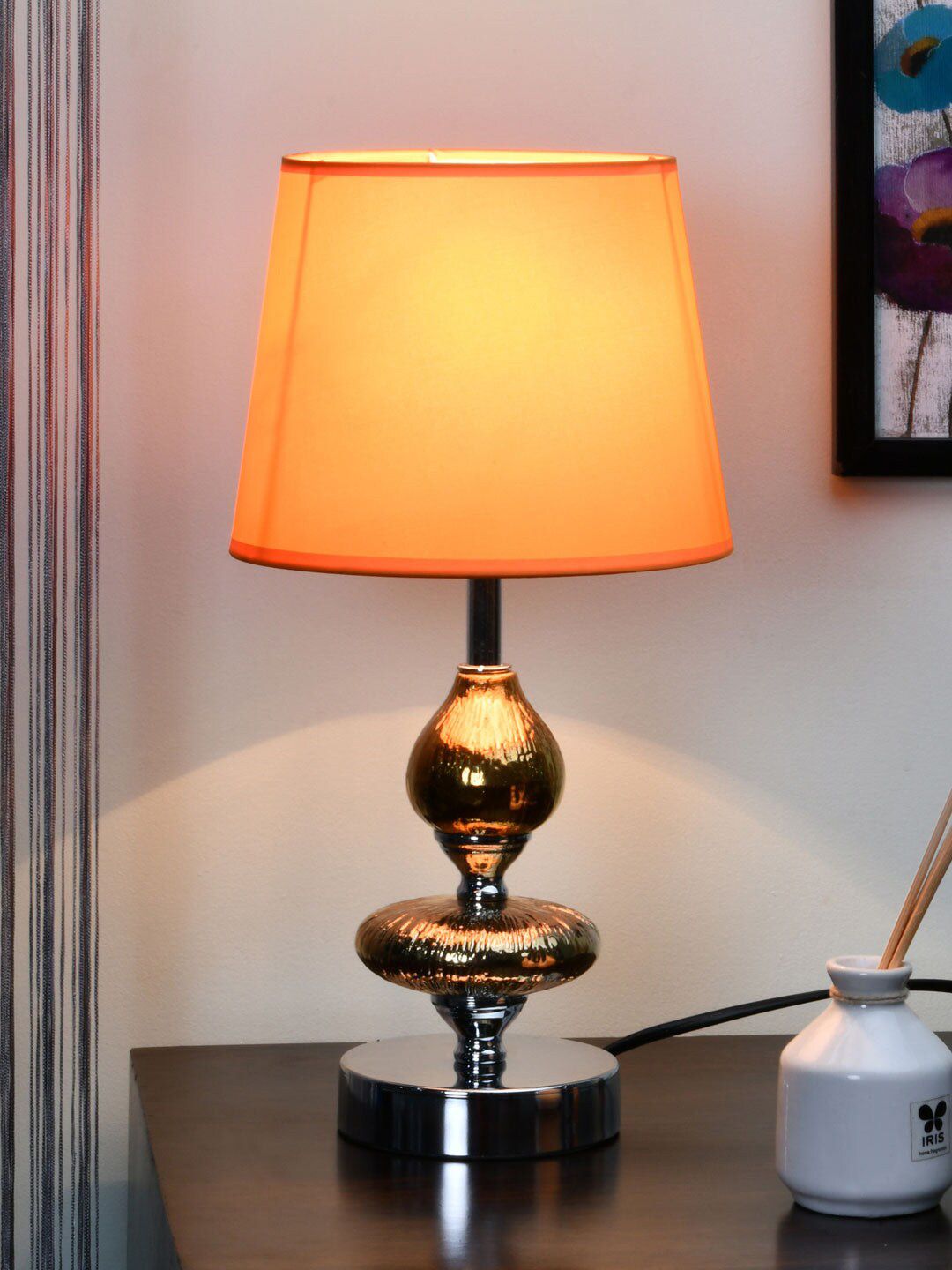 Athome by Nilkamal Mustard Ceramic Table Lamp Price in India