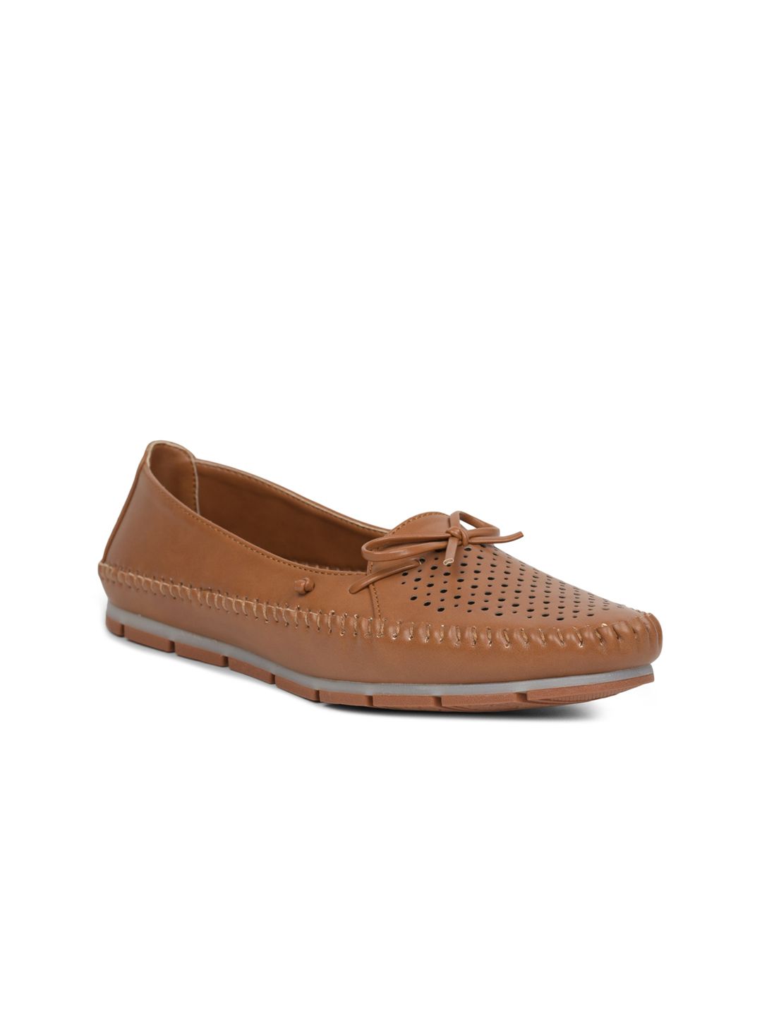 Liberty Women Tan Laser Cuts Loafers Price in India