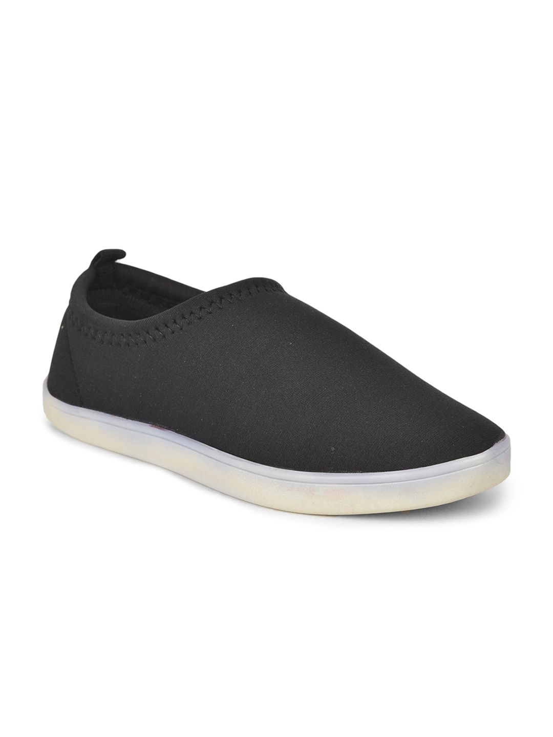 Liberty Women Black Slip-On Sneakers Price in India