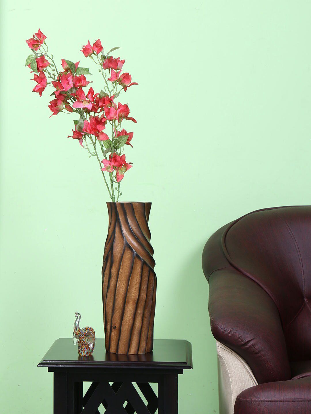 Athome by Nilkamal Brown Textured Imprint Flower Vases Price in India