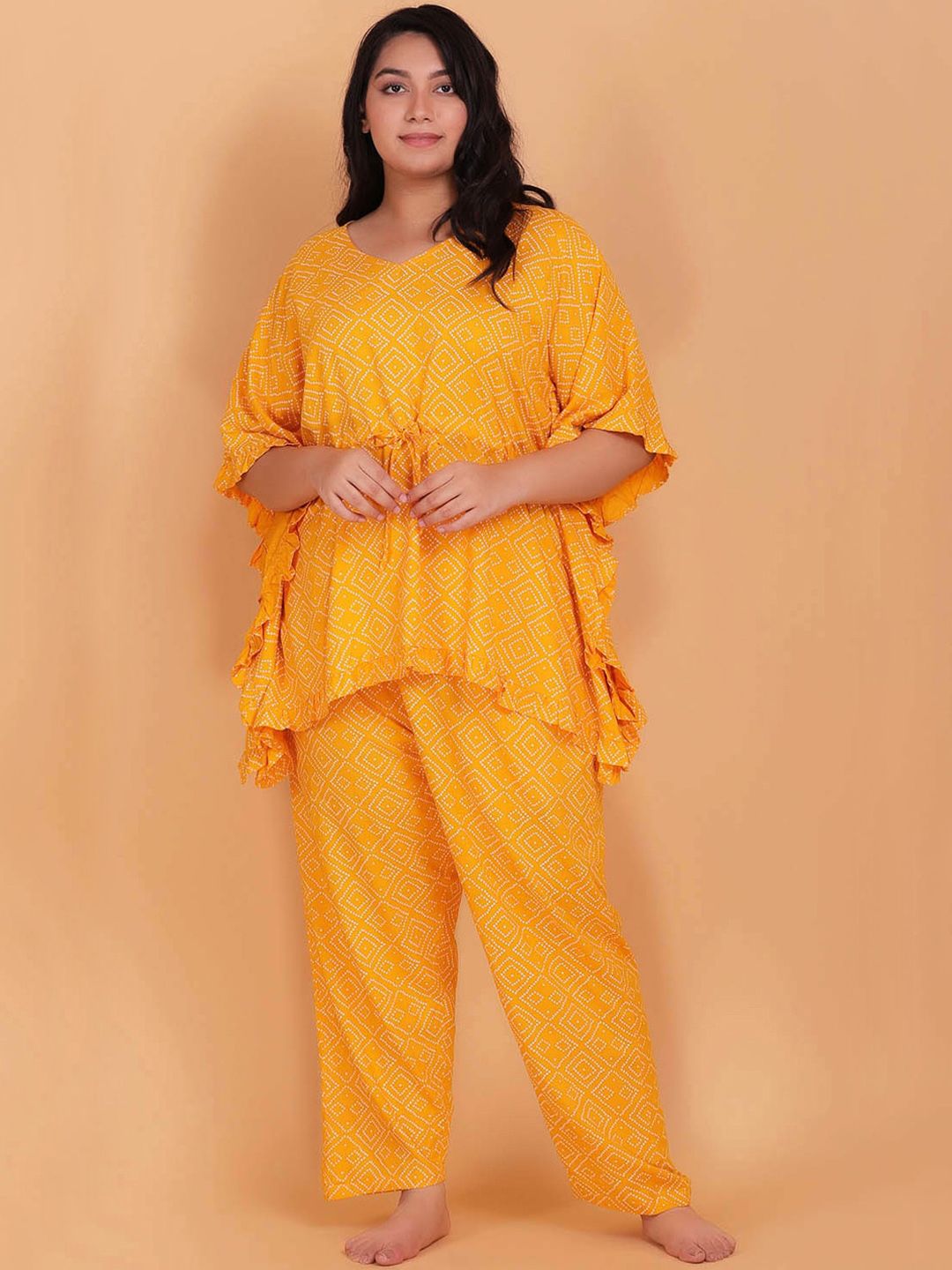 LastInch Women Yellow Printed Night suit Price in India