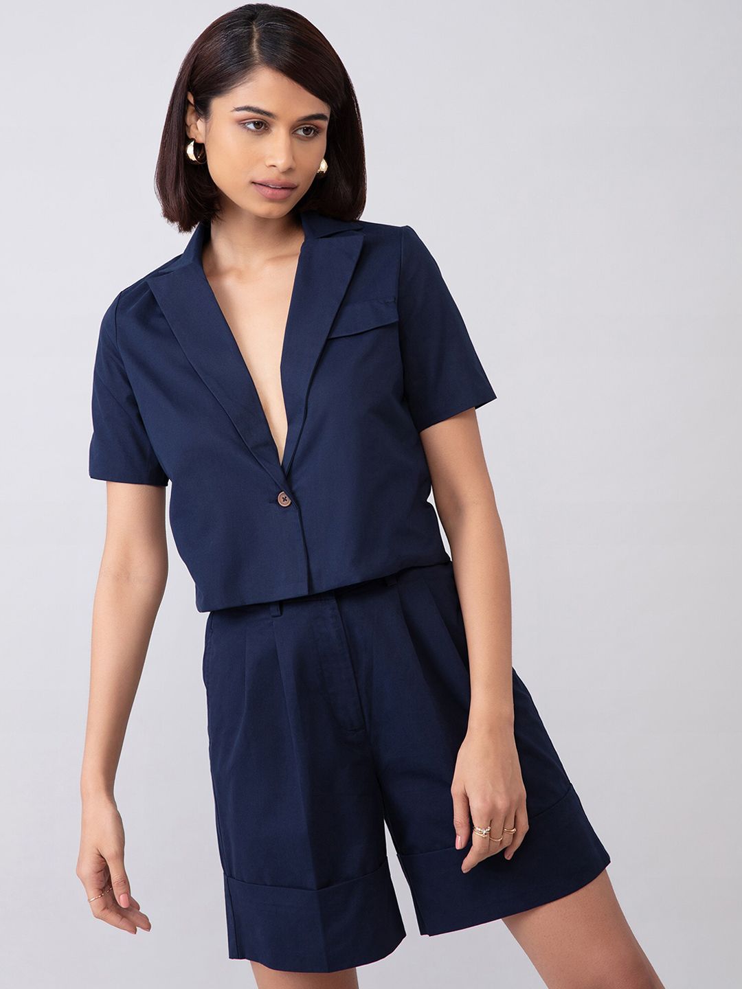 20Dresses Women Navy Blue Tailored Jacket Price in India