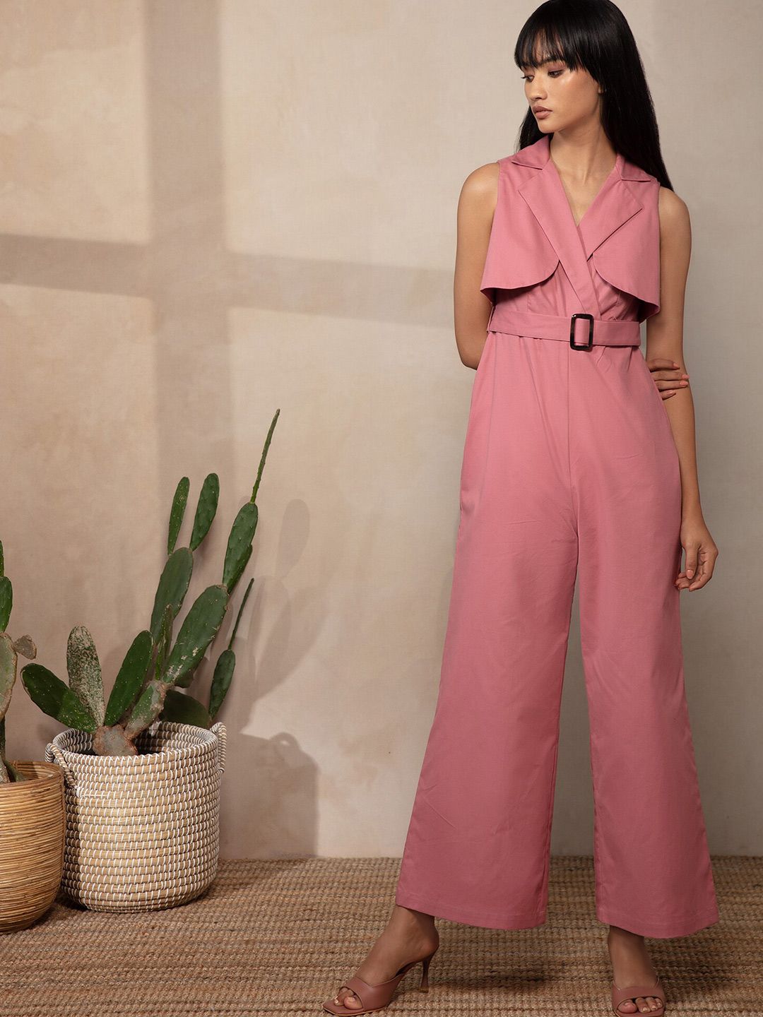 20Dresses Pink Basic Jumpsuit Price in India