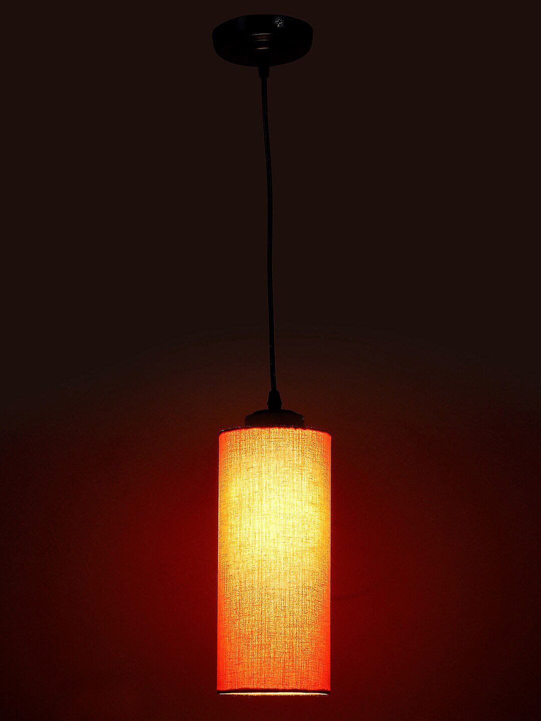 Devansh Orange Cylindrical Hanging Lamp Price in India