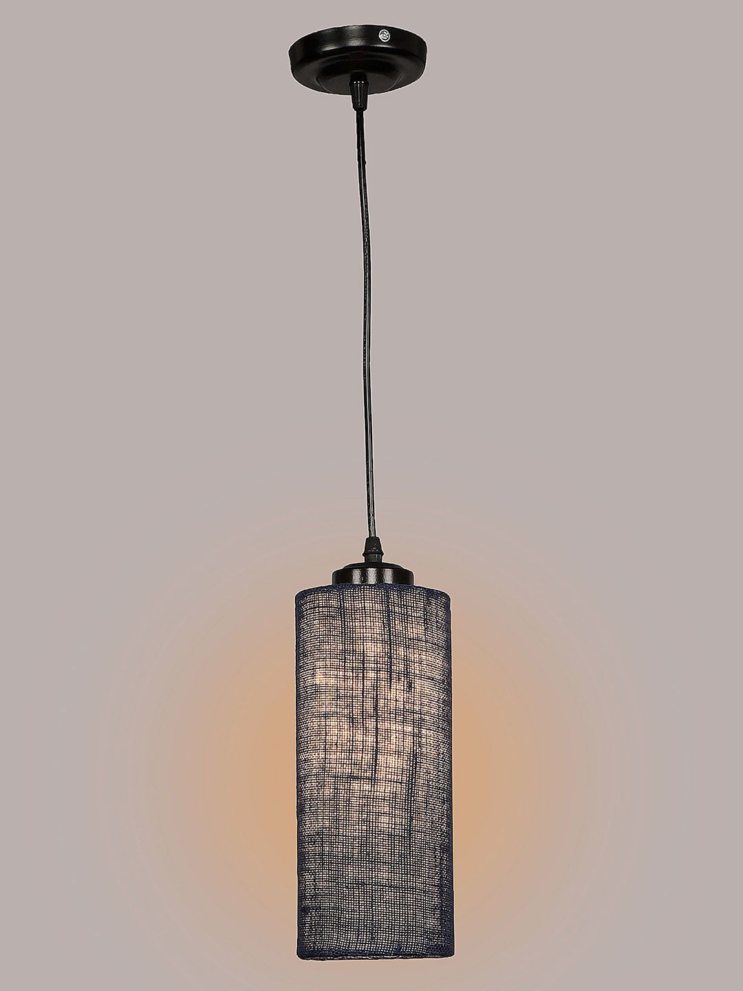 Devansh Blue Cylindrical Hanging Lamp Price in India