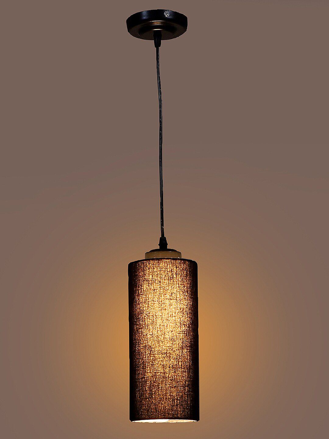 Devansh Black Cylindrical Hanging Lamp Price in India