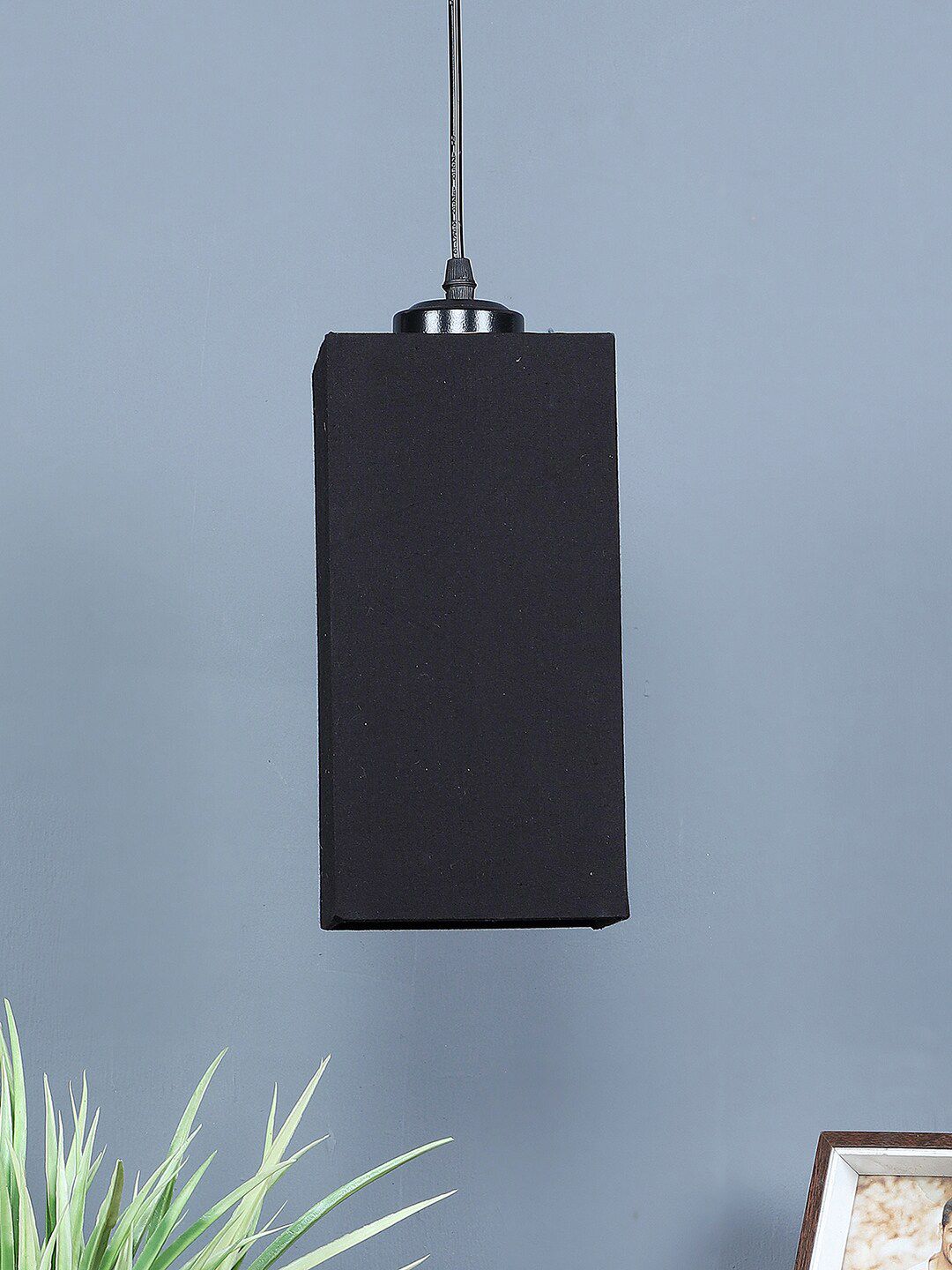 Devansh Black Cotton Square Ceiling Lamp Price in India