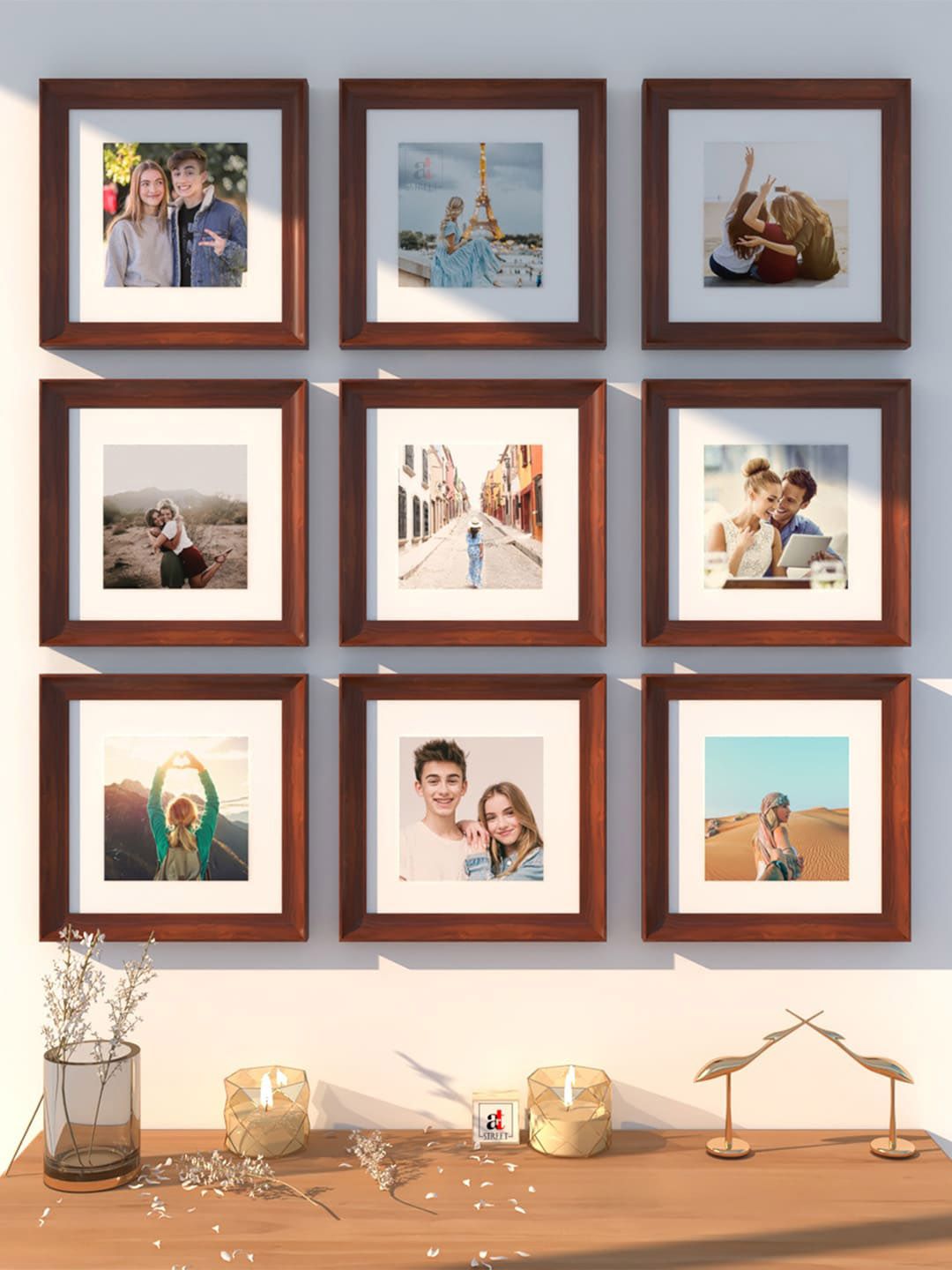 Art Street Set Of 9 Wall 3-D Photo Frames Price in India