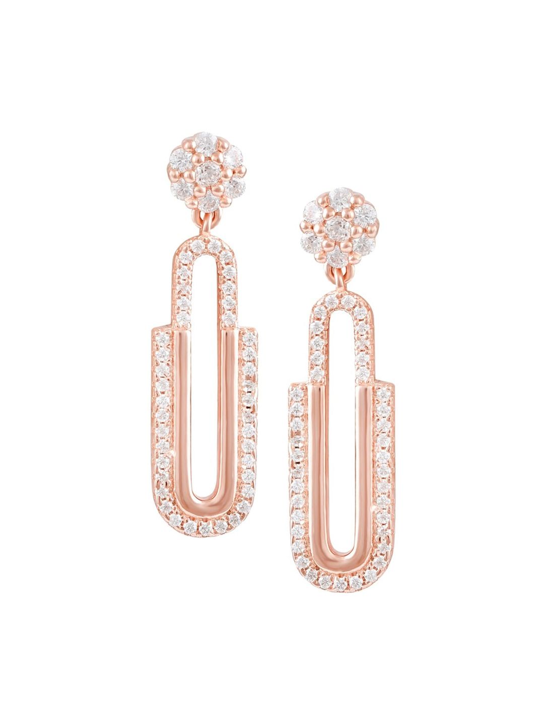 ZILVER Pink Classic Drop Earrings Price in India