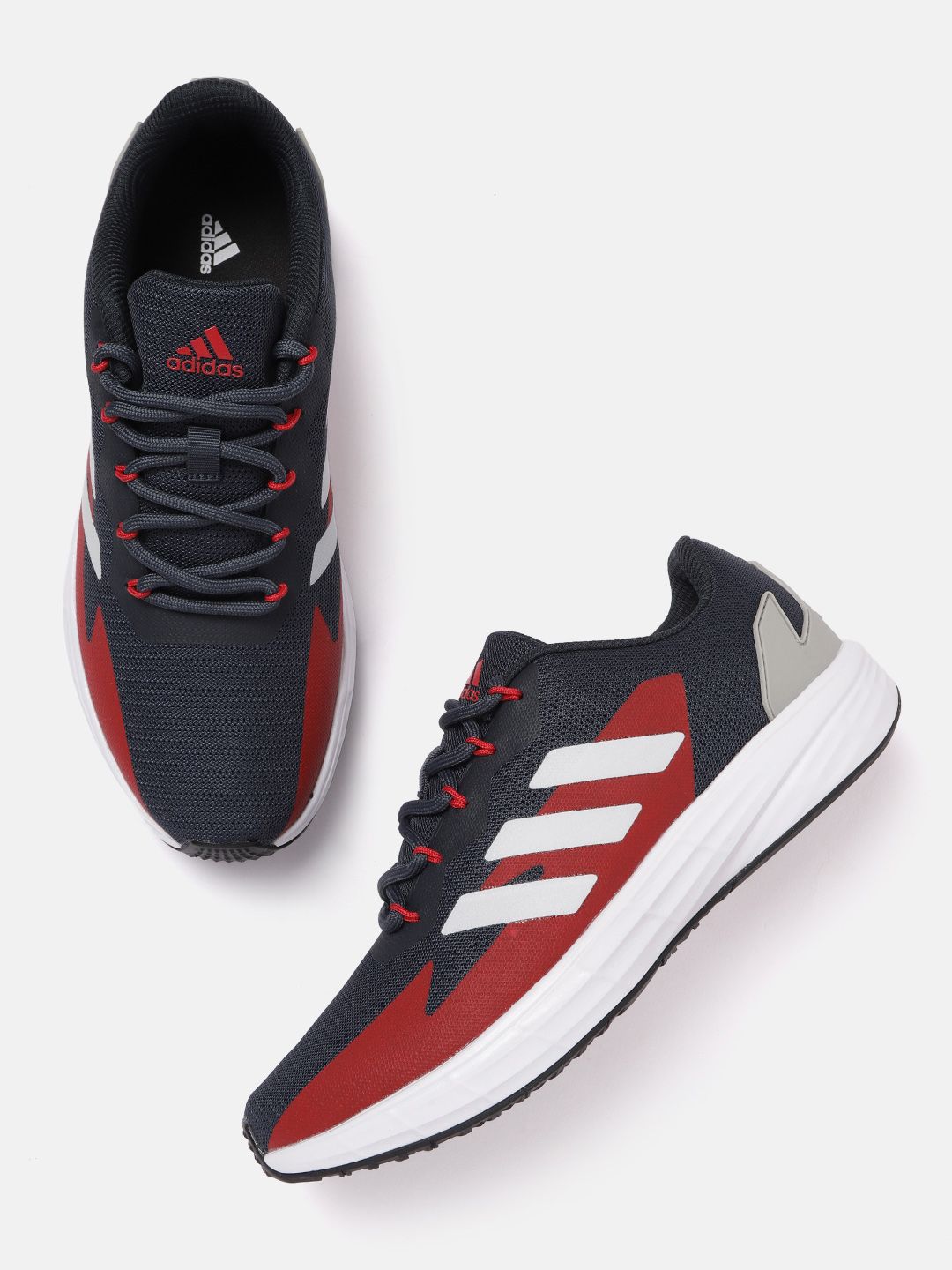 ADIDAS Men Grey & White Woven Design Adi Dash Running Shoes Price History