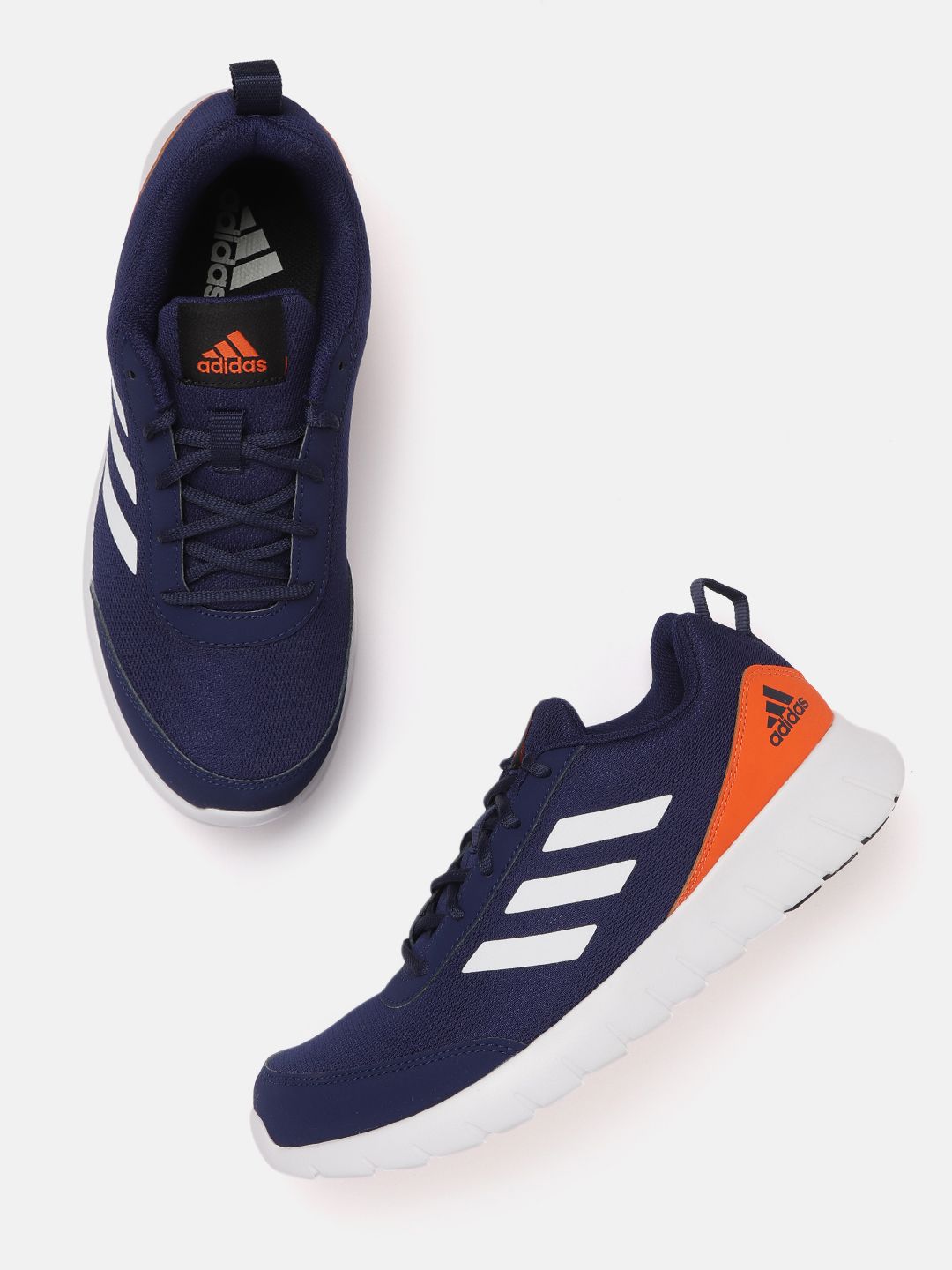 ADIDAS Men Navy Blue Woven Design Adiscend Running Shoes