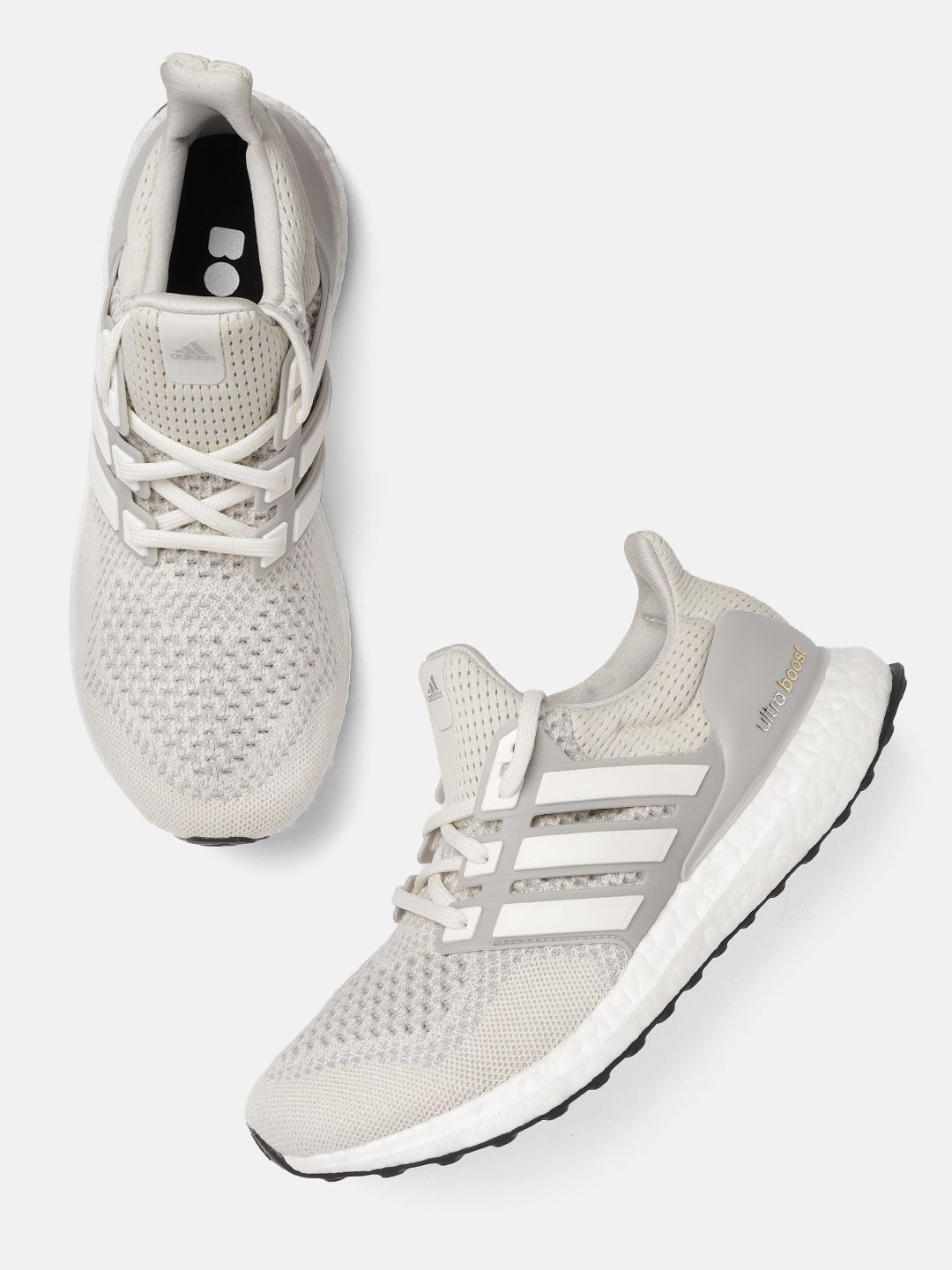 ADIDAS Unisex Off White Woven Design Ultraboost Ltd Running Shoes Price in India