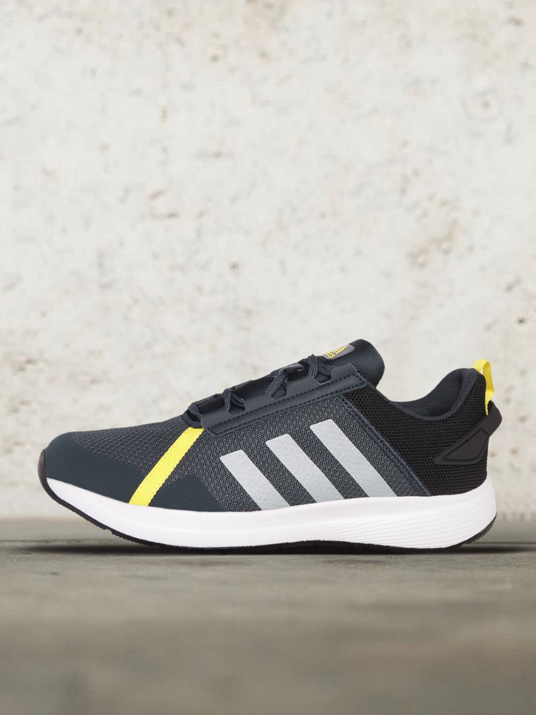ADIDAS Men Charcoal Grey & Black Woven Design Gallivantor Running Shoes