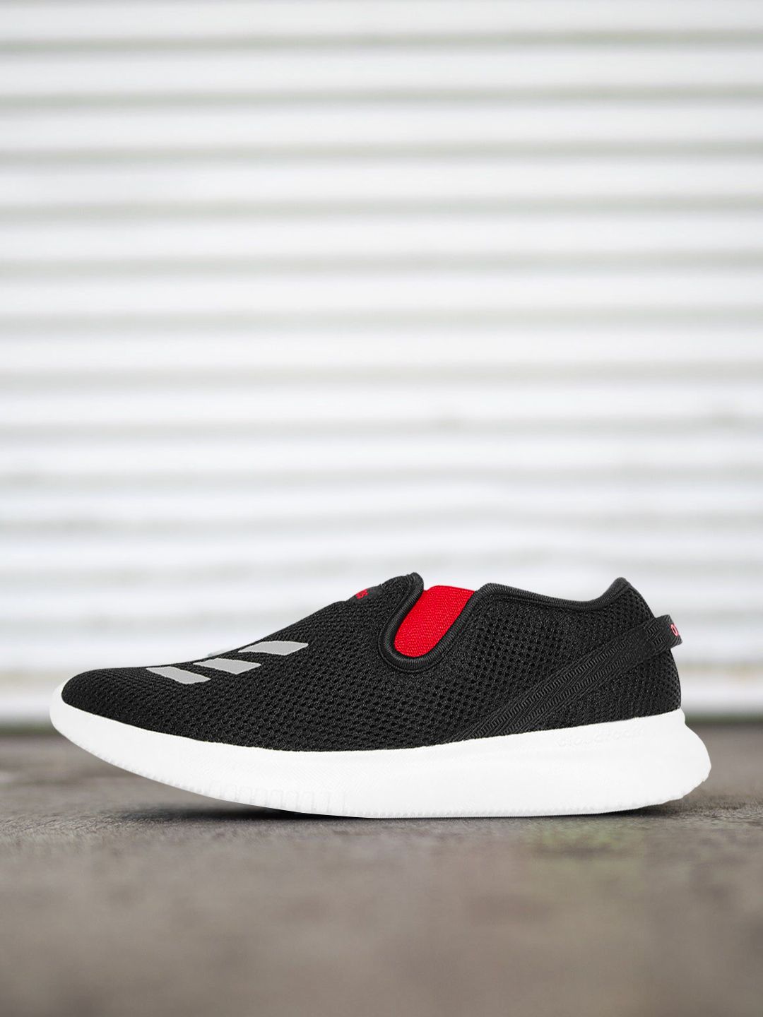 ADIDAS Men Black Woven Design Prizmo Running Shoes