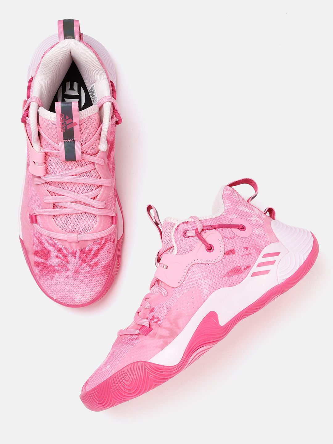ADIDAS Unisex Pink Woven Design Harden Stepback 3 Basketball Shoes Price in India
