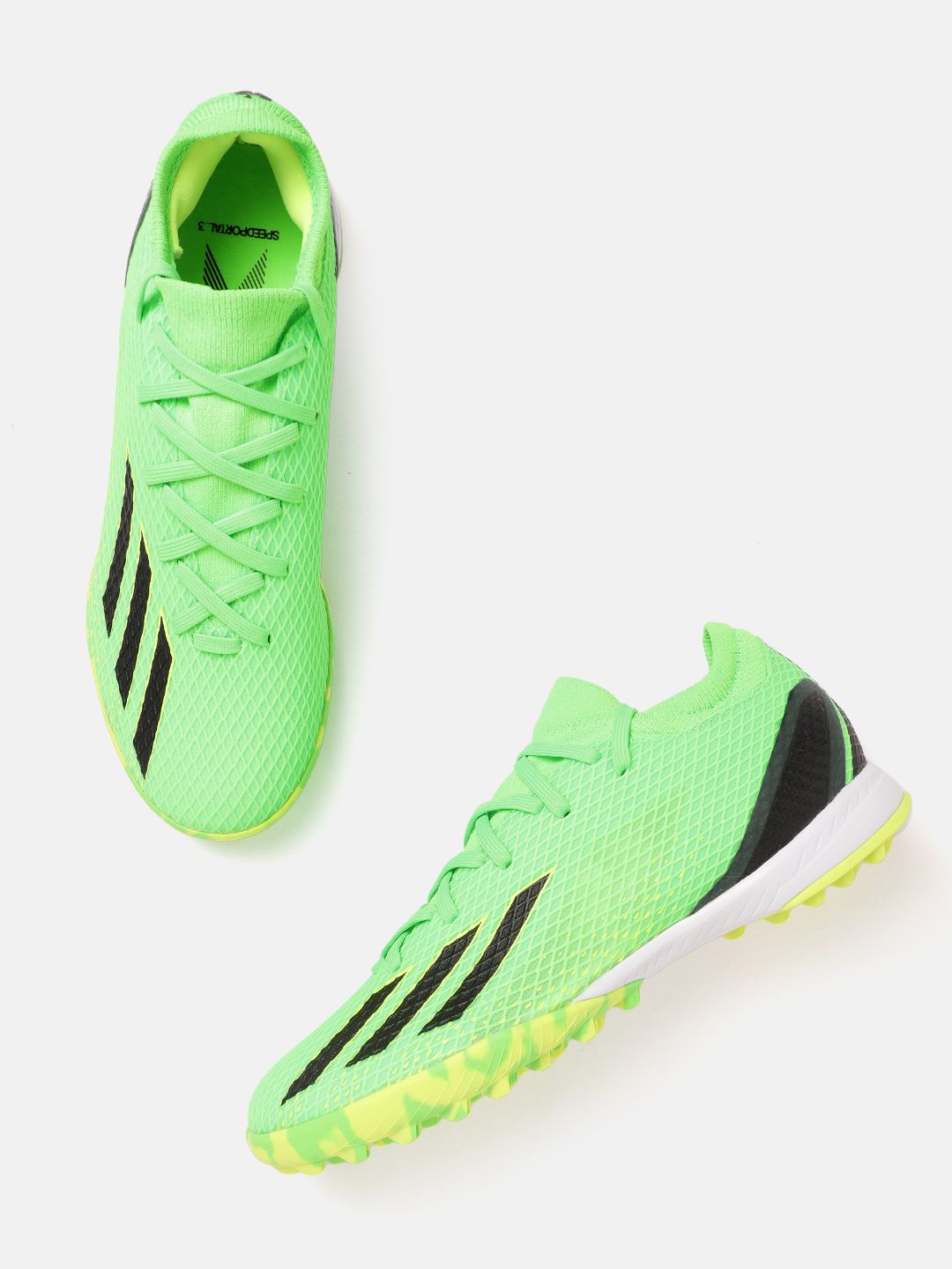 ADIDAS Unisex Green & Black Woven Design X Speedportal.3 Turf Football Shoes Price in India