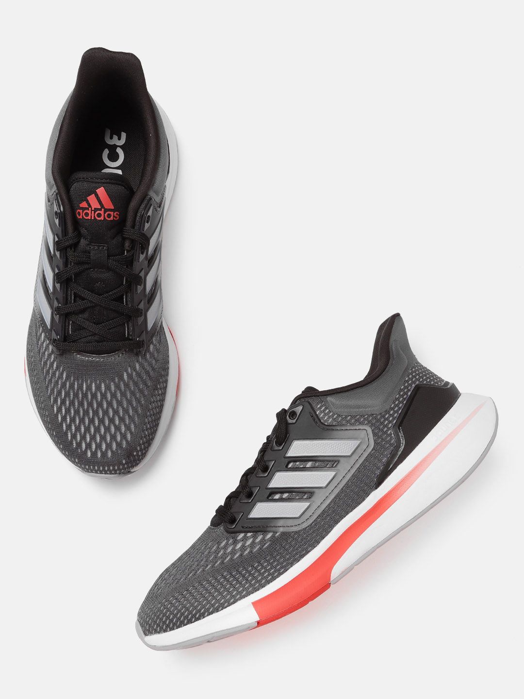 ADIDAS Men Grey Woven Design EQ21 Running Shoes - Price History