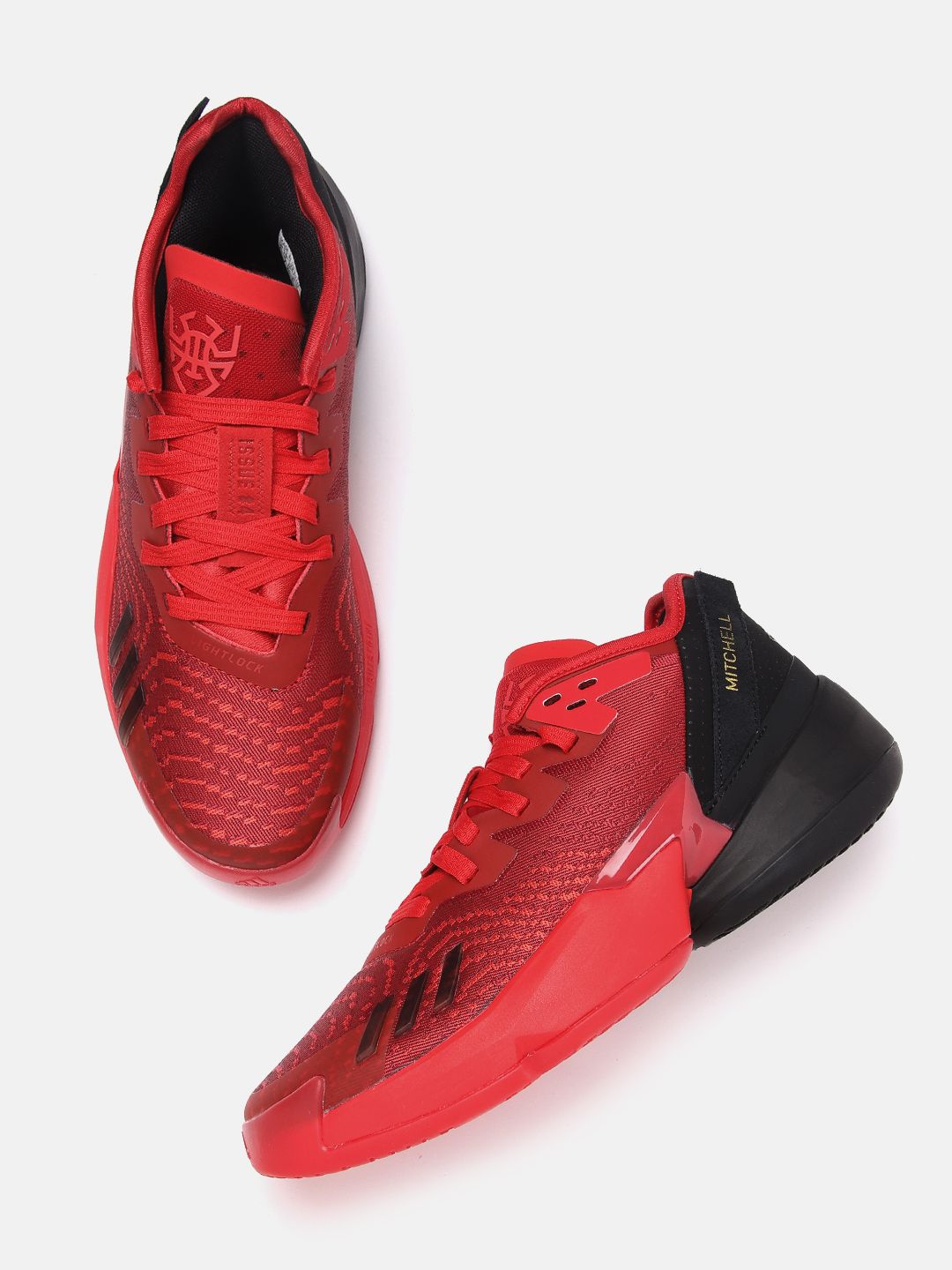 ADIDAS Unisex Red & Black Woven Design D.O.N. Issue 4 Basketball Shoes Price in India