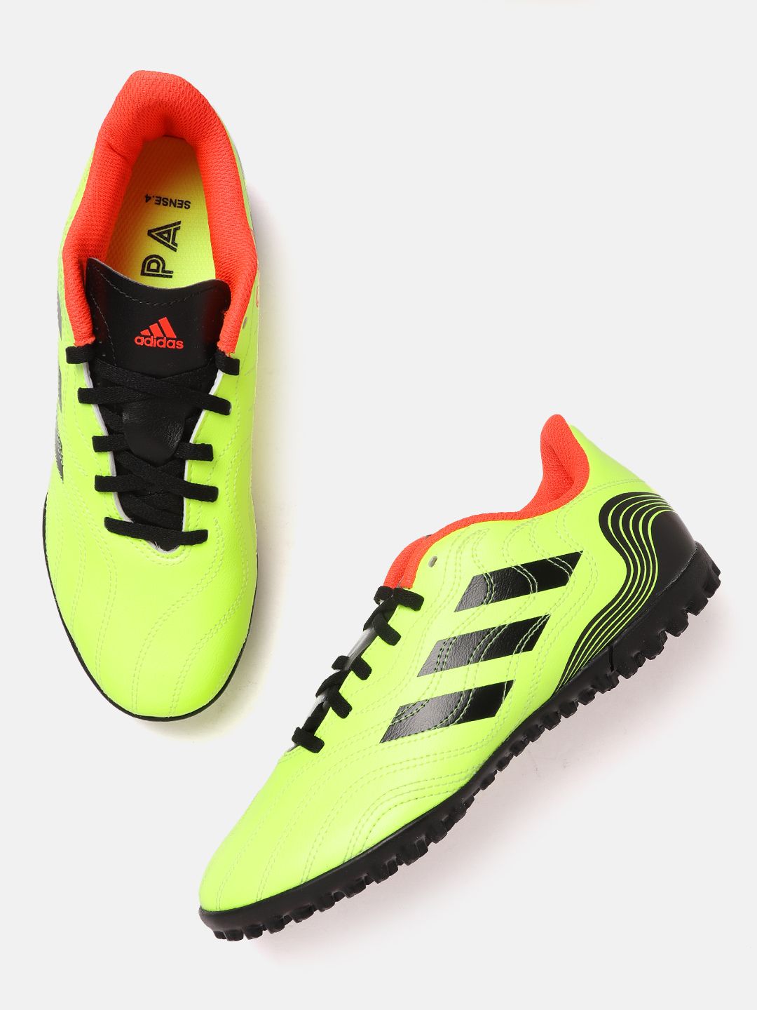 ADIDAS Unisex Fluorescent Green Copa Sense.4 TF Football Shoes Price in India