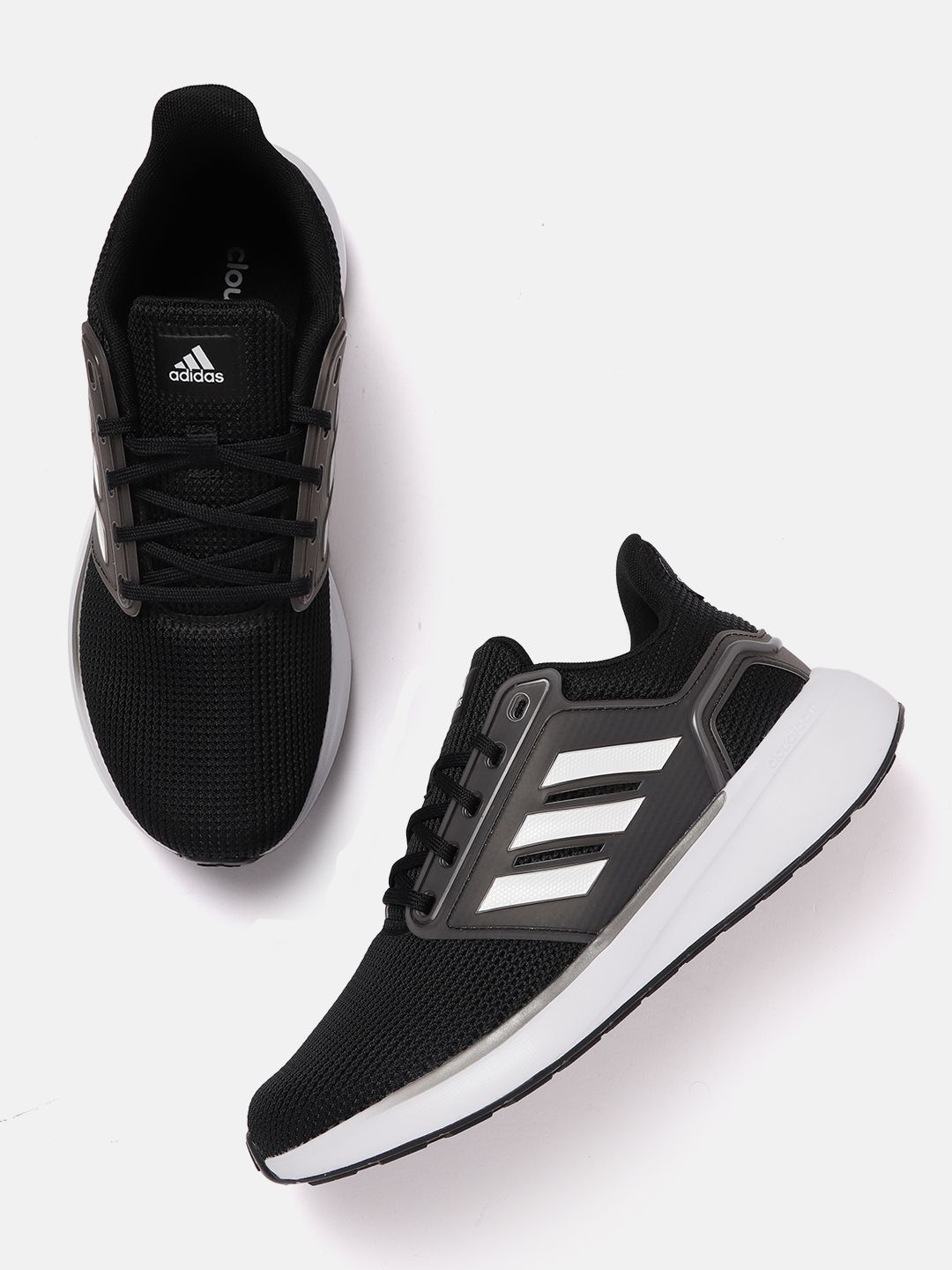 Buy ADIDAS Men Black Woven Design Eq19 Running Shoes - Sports Shoes for Men  18374288 | Myntra