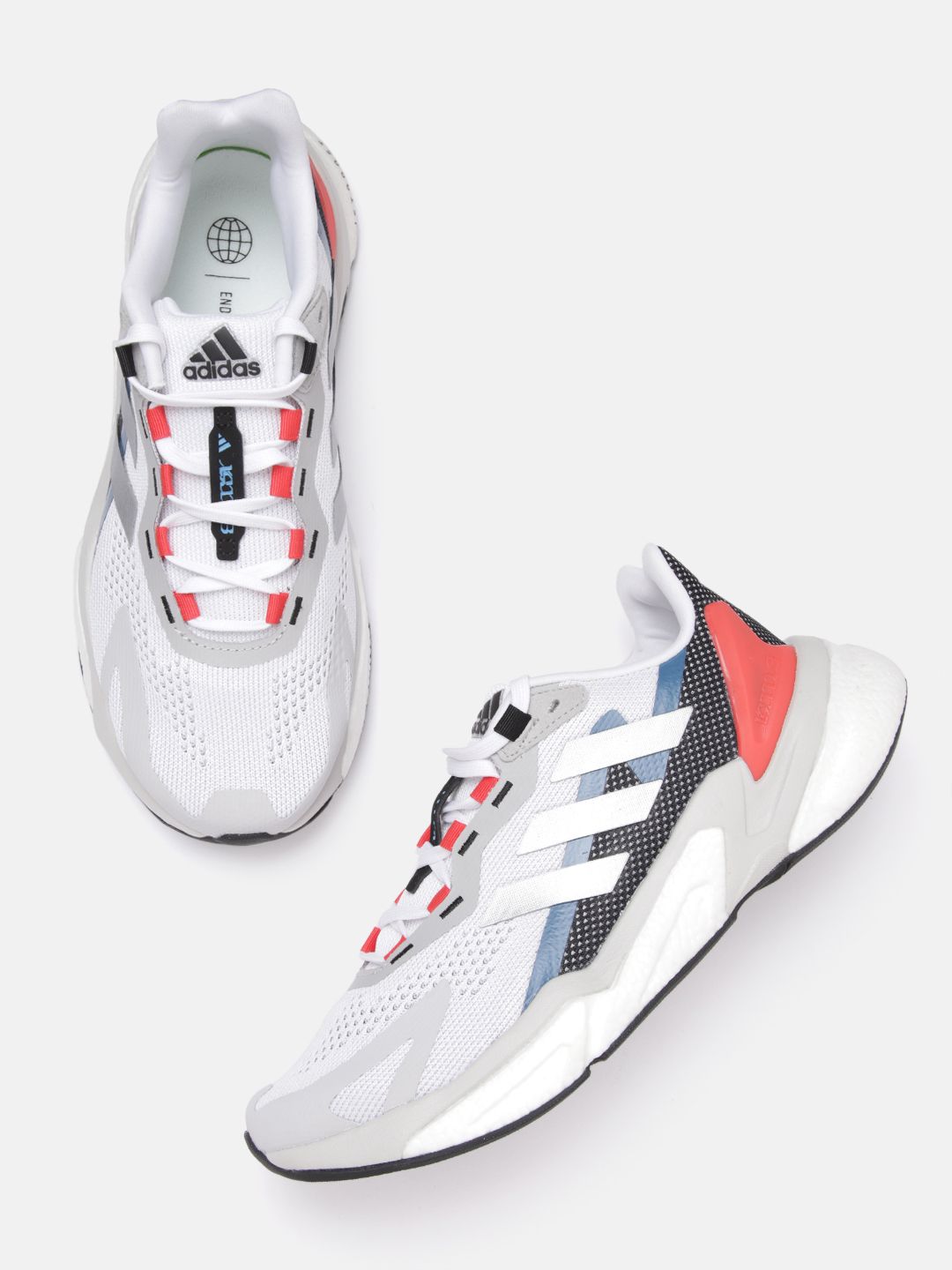 ADIDAS Unisex White & Blue Woven Design X90000L3 U Running Shoes Price in India