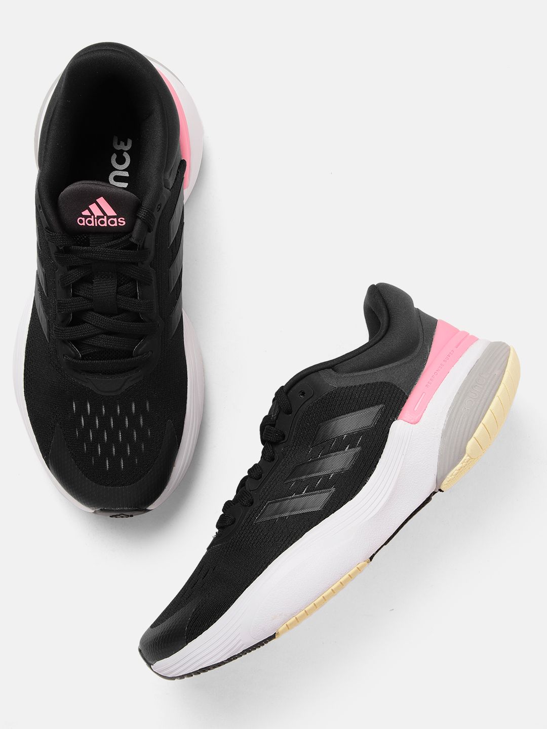 ADIDAS Women Black Woven Design Response Super 3.0 Running Shoes Price in India