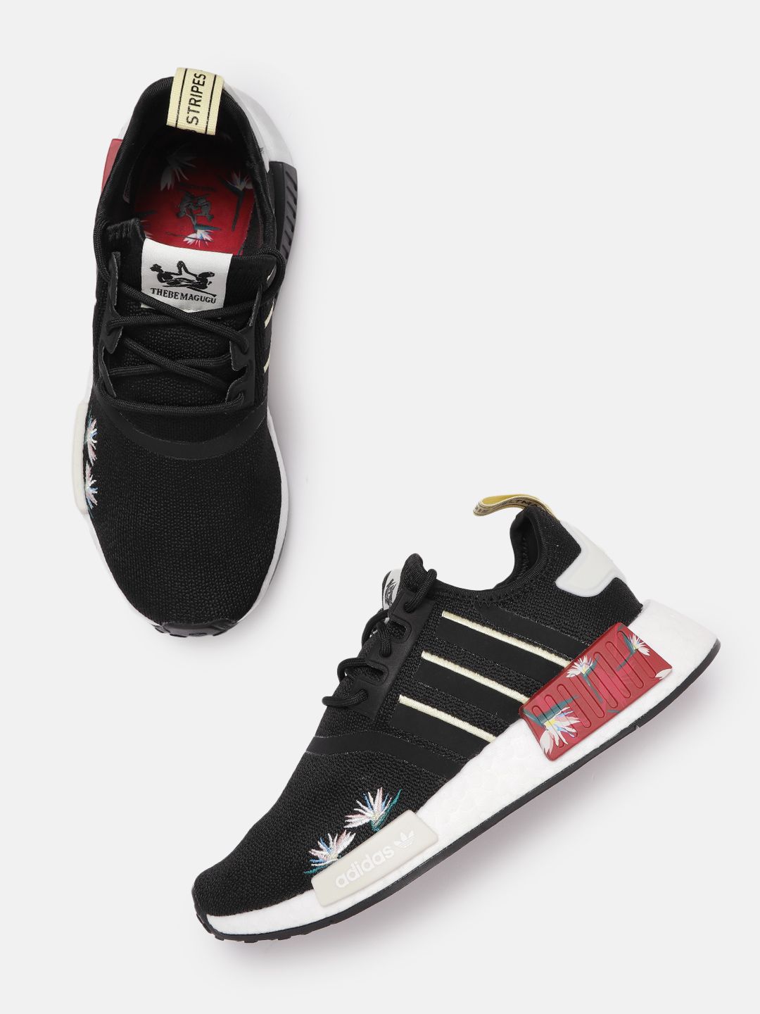 ADIDAS Originals Women Black Floral Embroidered NMD_R1 Sneakers Price in India
