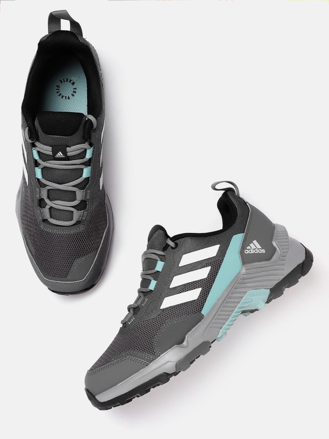 ADIDAS Women Charcoal Grey Woven Design Eastrail 2.0 Trekking Shoes Price in India