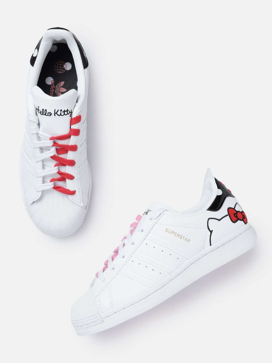 ADIDAS Originals Women White & Red Hello Kitty Printed Superstar Sneakers Price in India