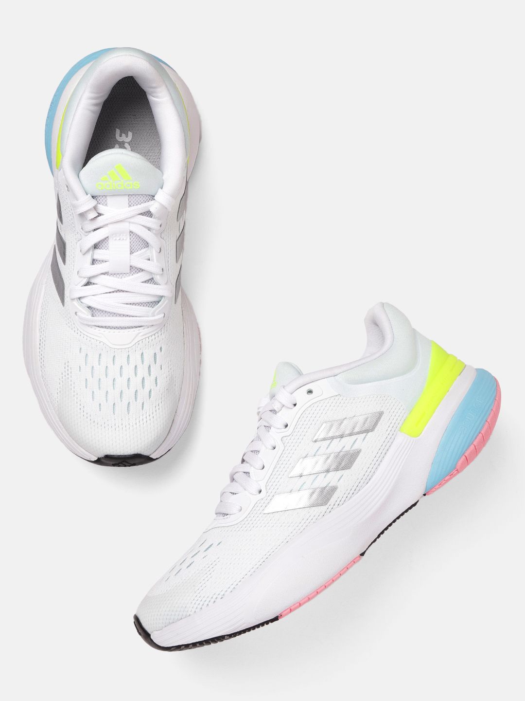 ADIDAS Women White & Silver-Toned Response Super 2.0 Running Shoes Price in India